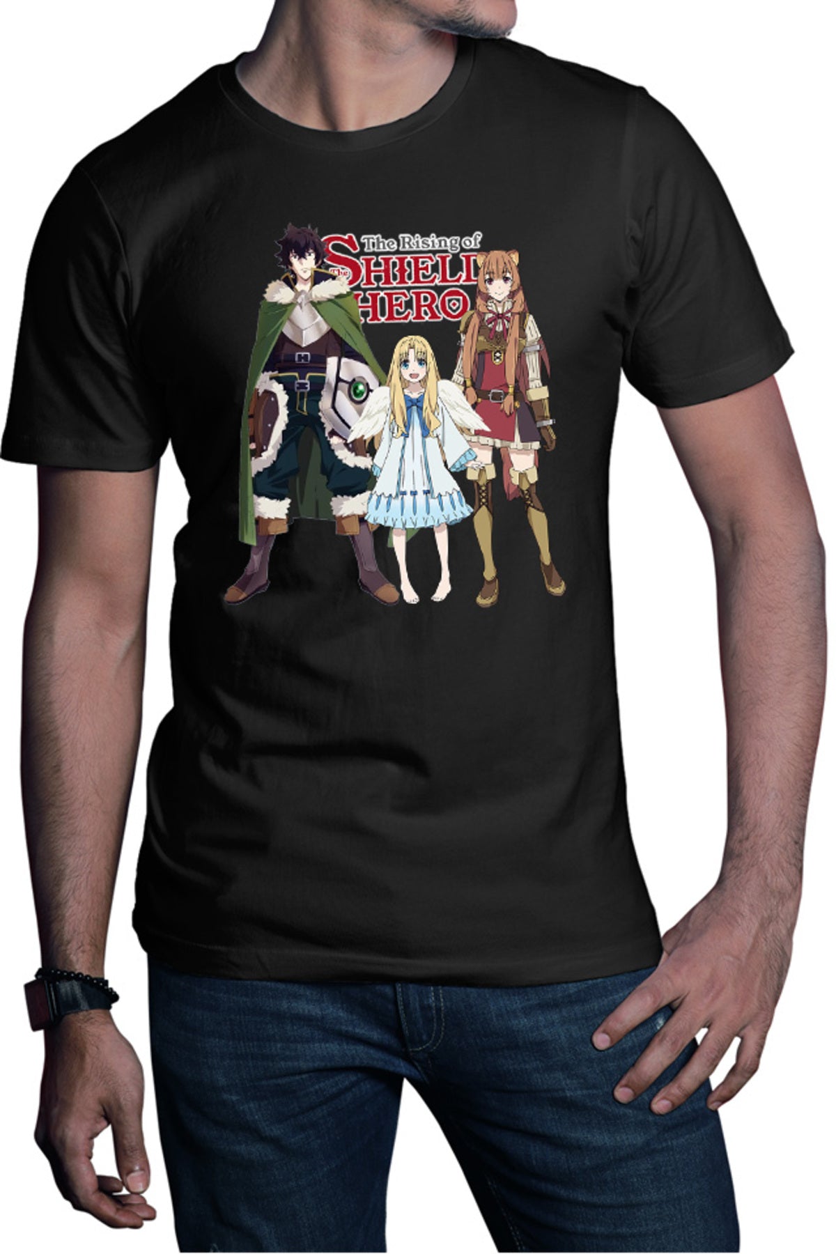 Tricou barbati Rising of the Shield Hero Naofumi Filo Raphtalia Trio Bird Aneko