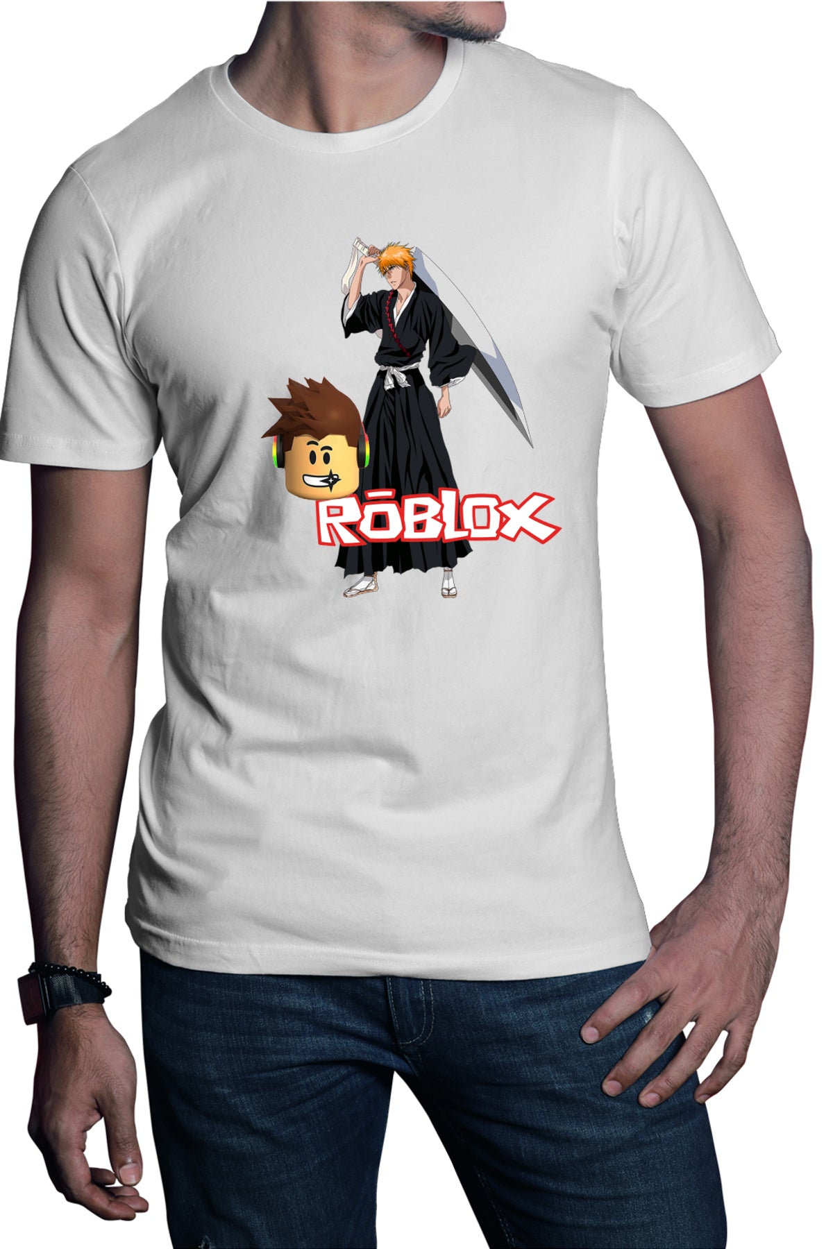 Tricou barbati Bleach Ichigo Roblox Samurai Studio Home