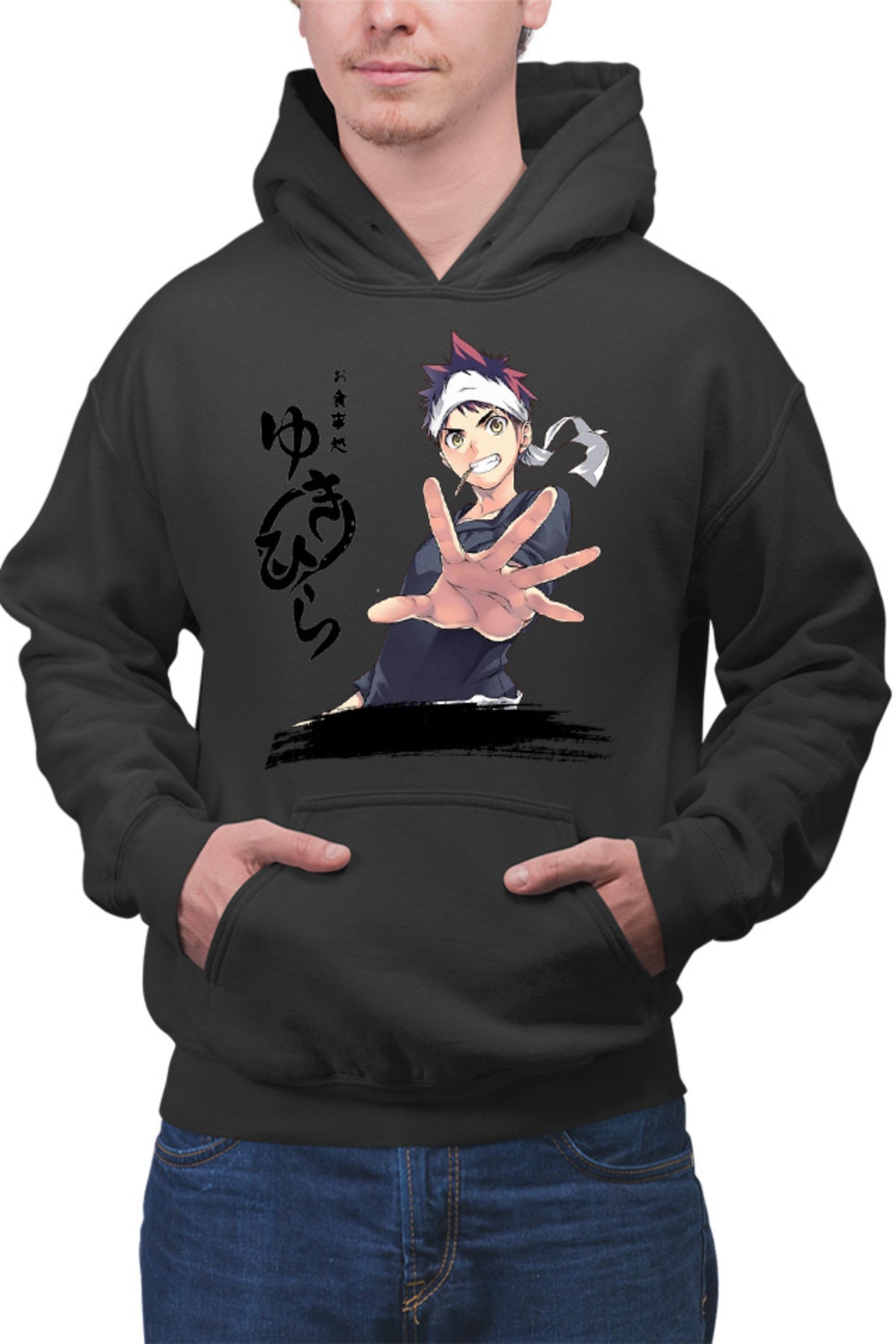 Hanorac barbati Food Wars Soma Hiragana Signature Horror