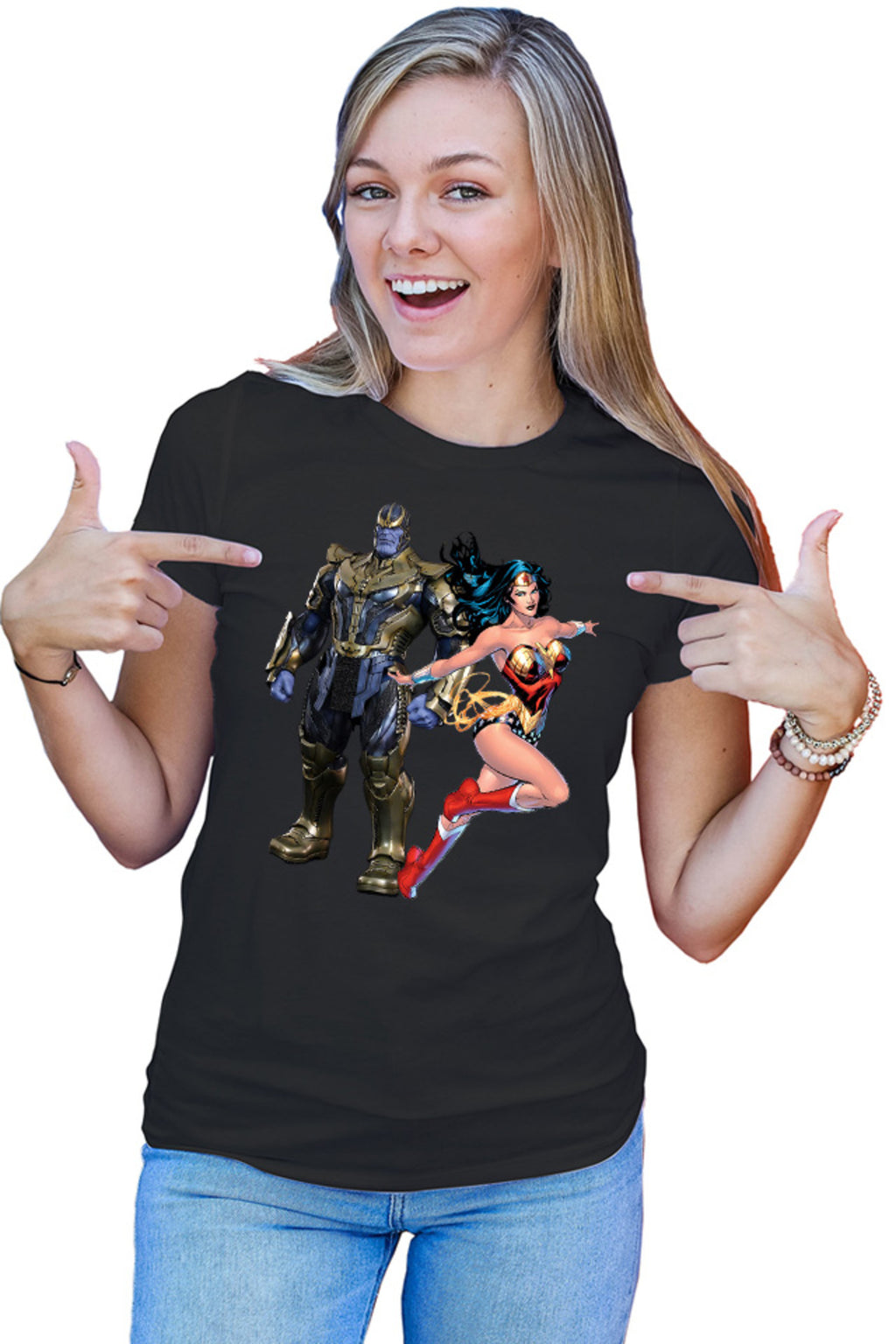 Tricou dama Thanos Wonder Woman Hero Villian Star