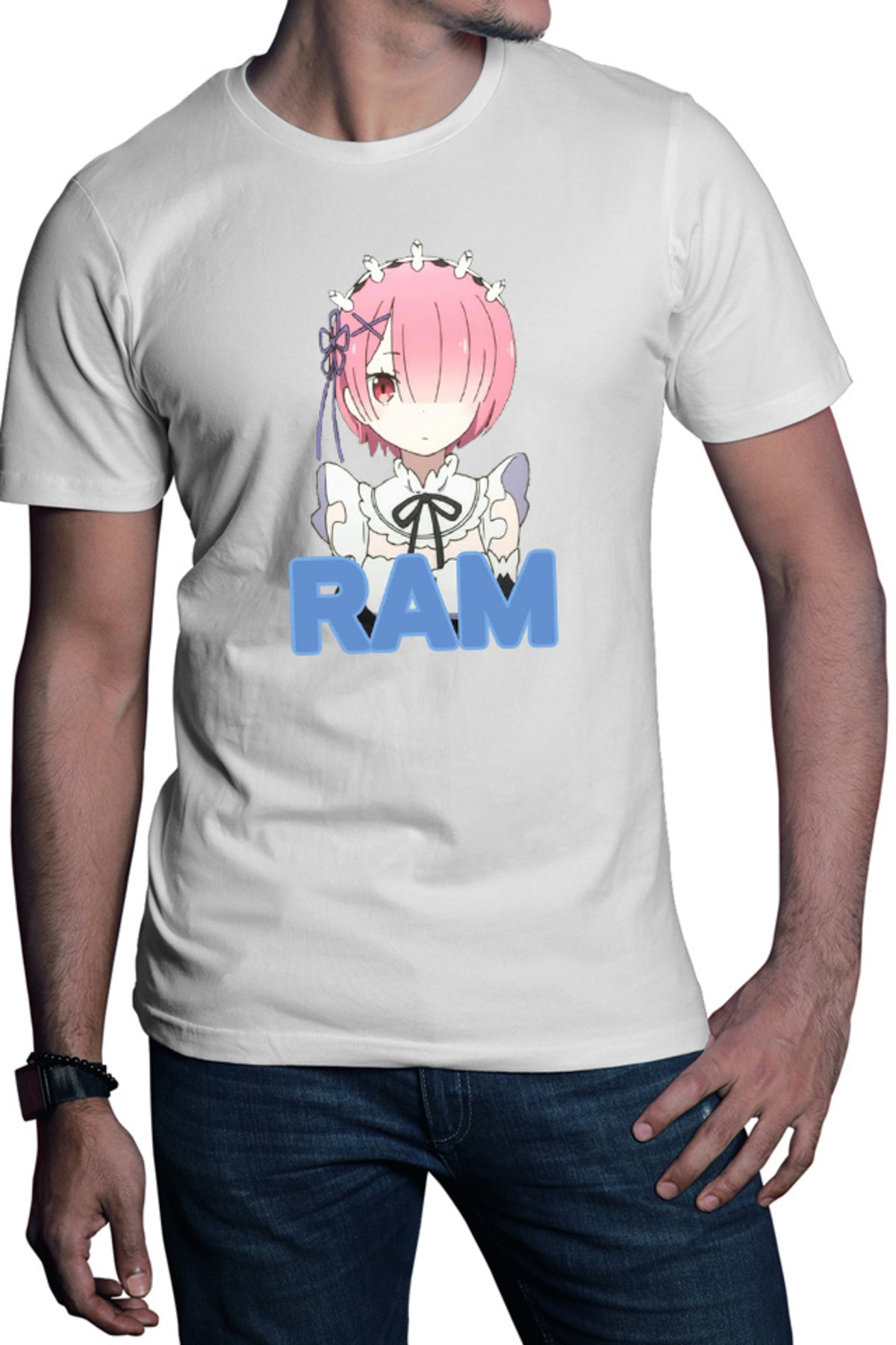 Tricou barbati Re Zero RAM Sister Isekai Paranormal Demon Time Travel