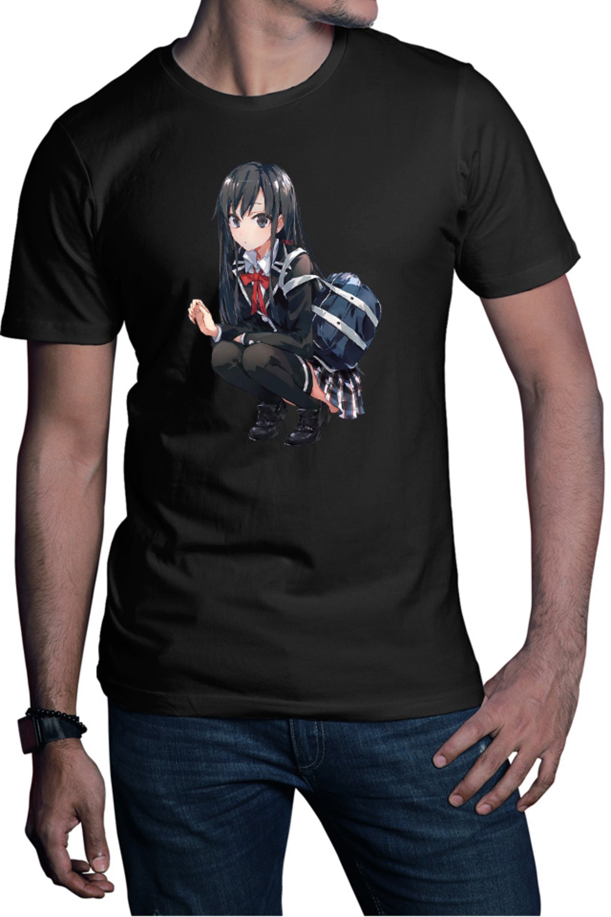 Tricou barbati OreGairu Yukino Yukinoshita Snow Panda School Girl