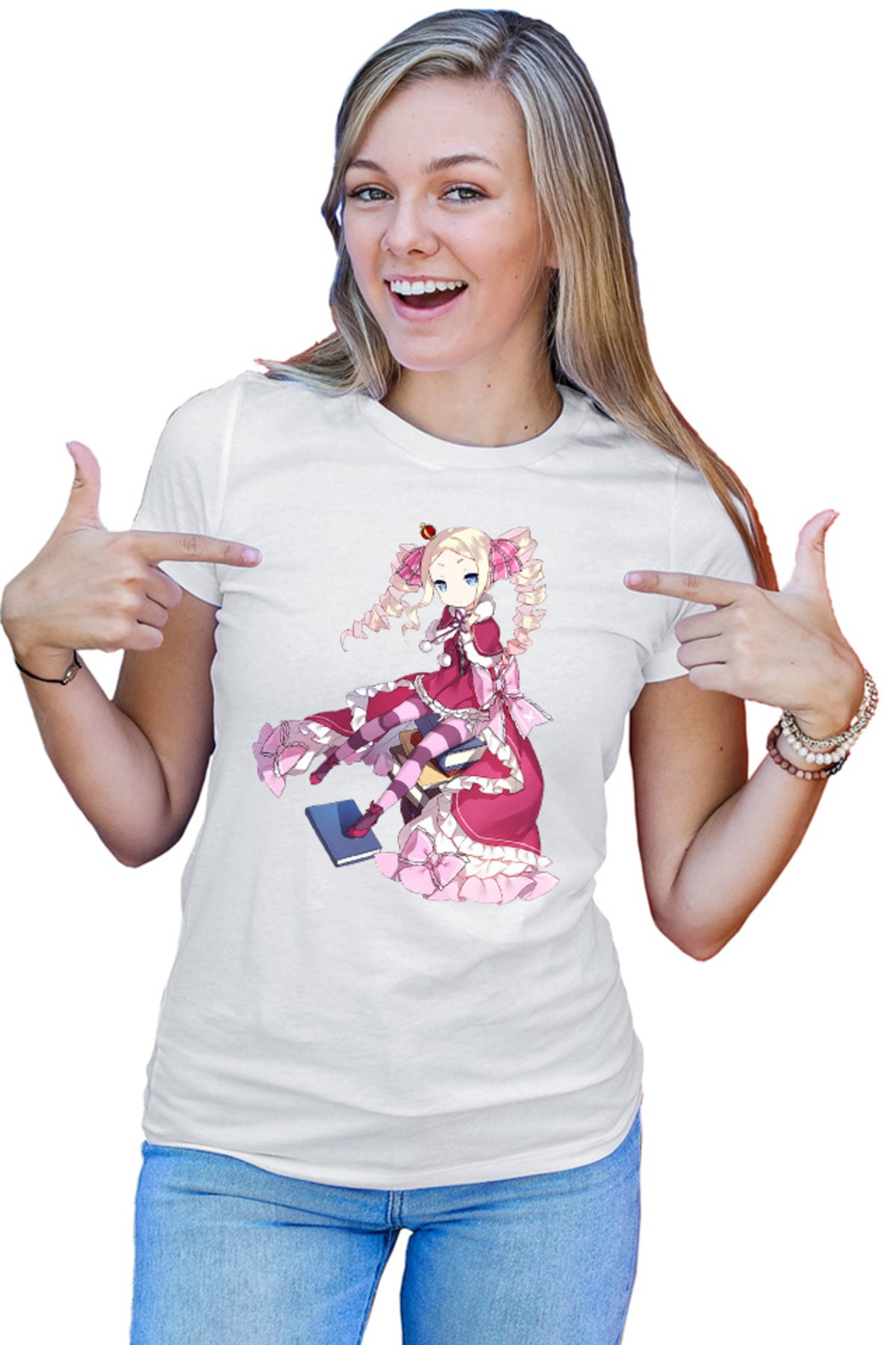 Tricou dama Re Zero Beatrice Library Book Magic Tsundere Desene
