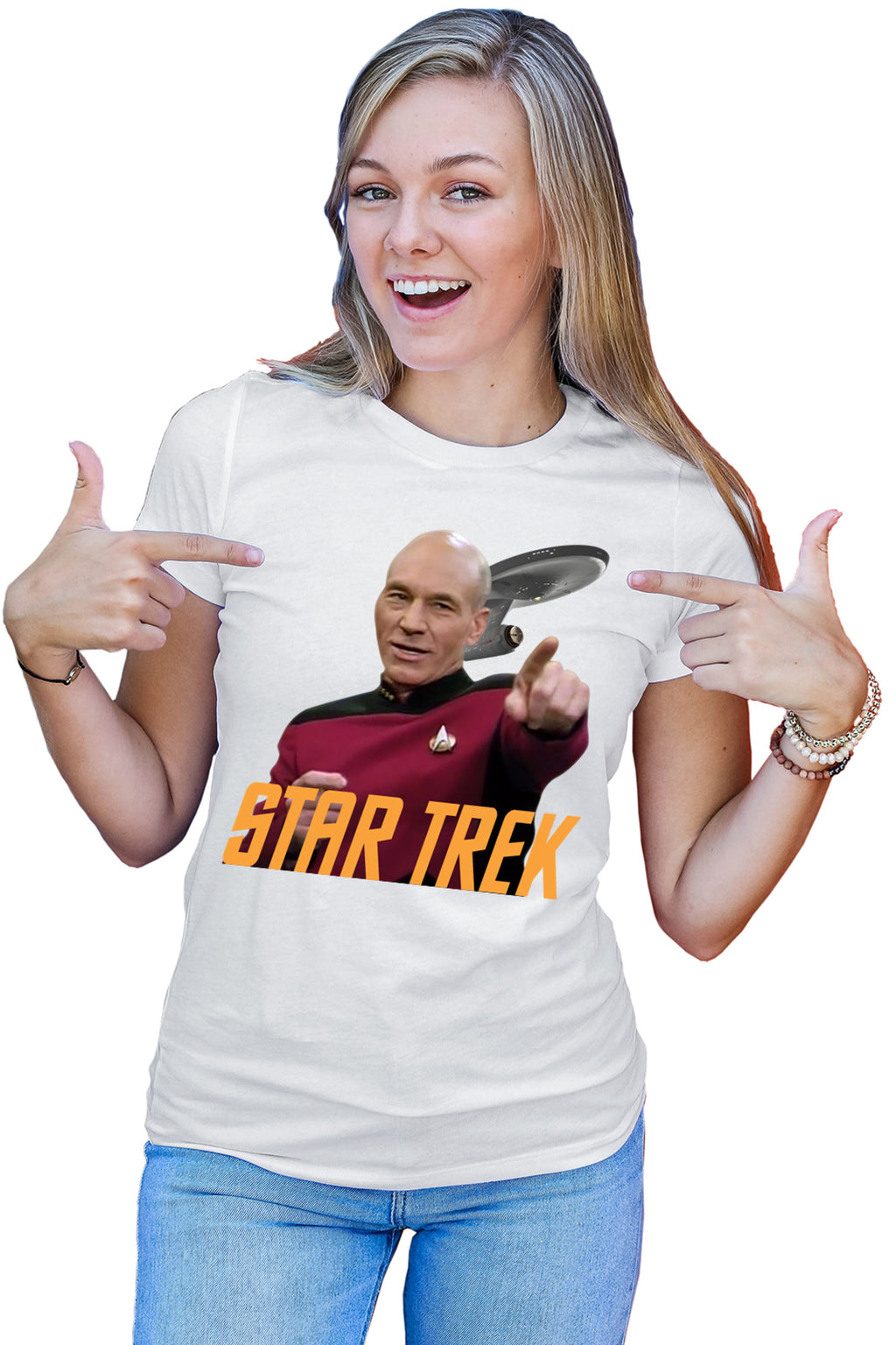 Tricou dama Star Trek Jean-Luc Picard Voyager Starship