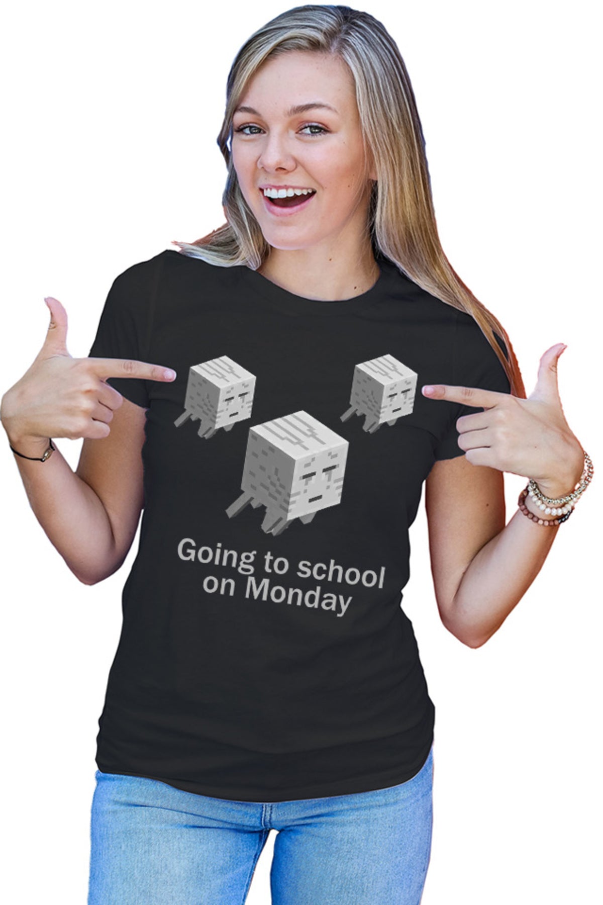 Tricou dama Minecraft Ghost Shoot Fire Nether Horror
