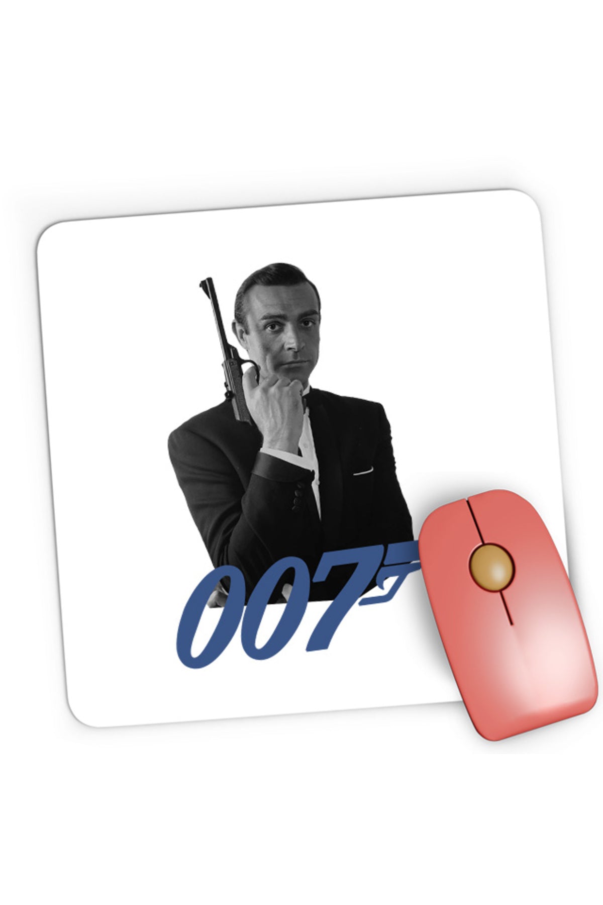 Mousepad Gaming James Bond 007 Logo Vintage Old Movie Alpha, 21x19 cm
