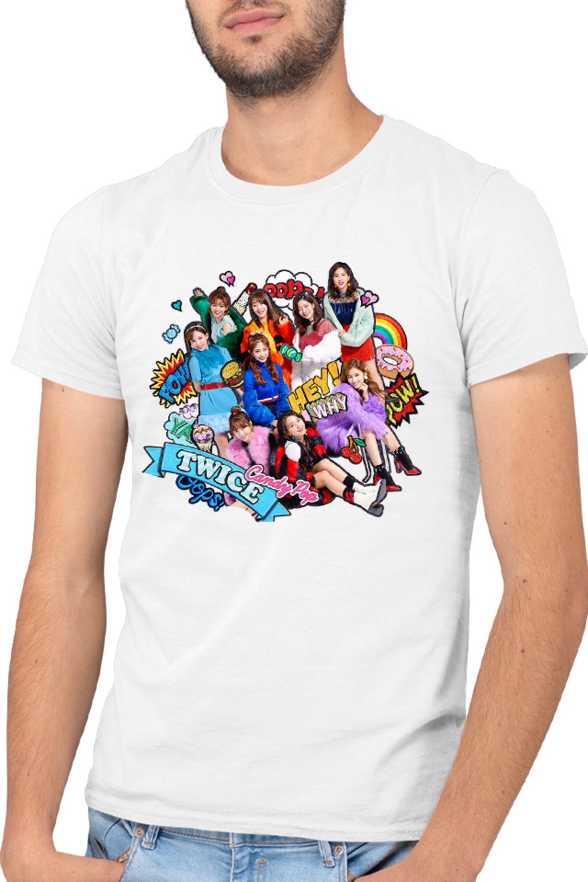Tricou barbati Twice Cartoon WOW Concept Jeongyeon Japan