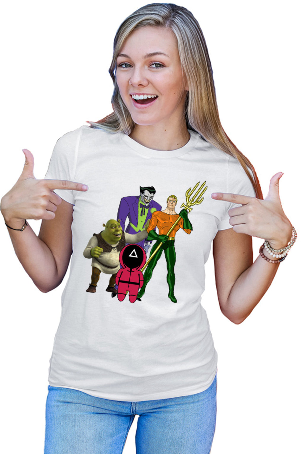 Tricou dama Aquaman Squid Games Shrek Joker Comics Batman Marvel
