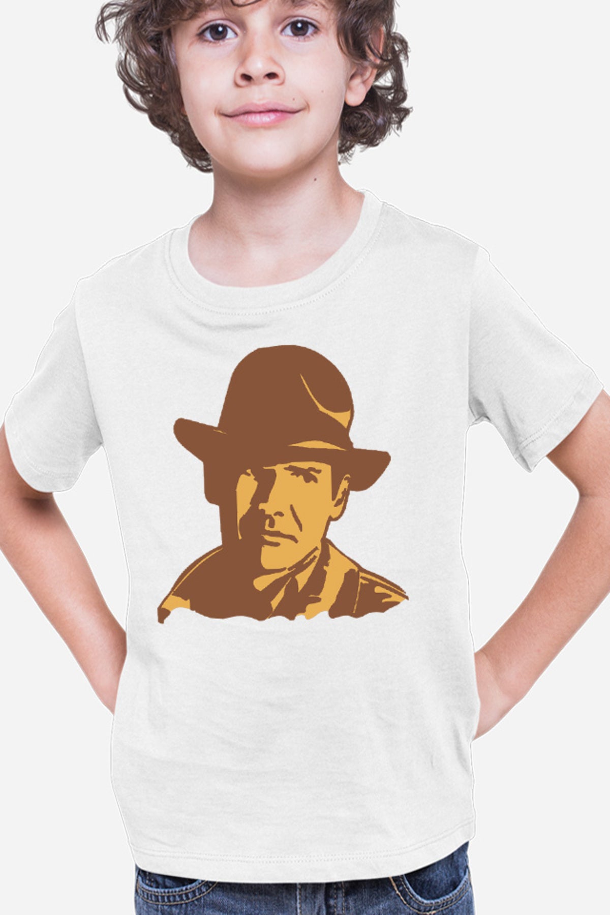 Tricou copii Indiana Jones Portret Art Wolfgang Hohlbein