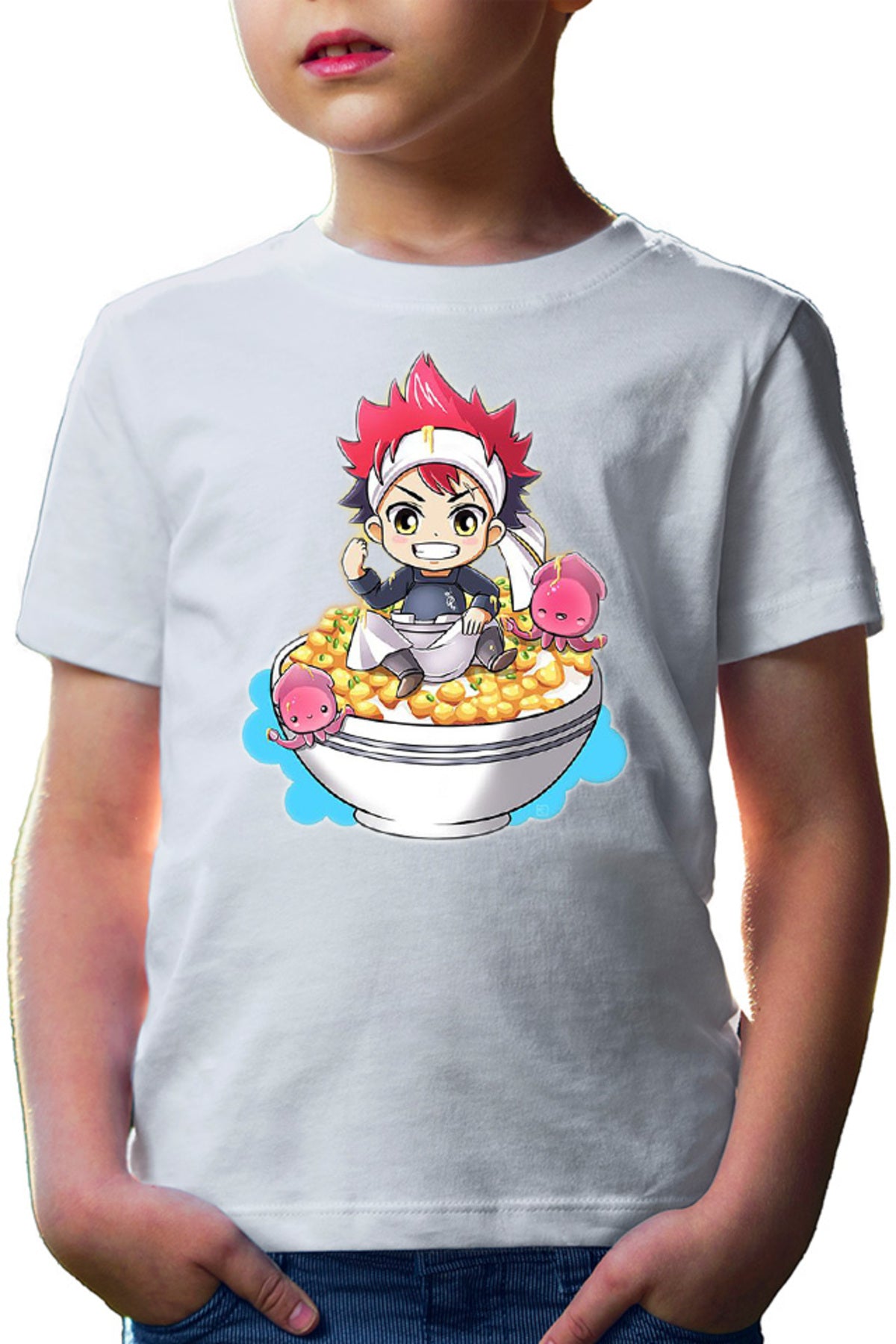 Tricou copii Food Wars Chibi Souma Rice Bow Anime Kage