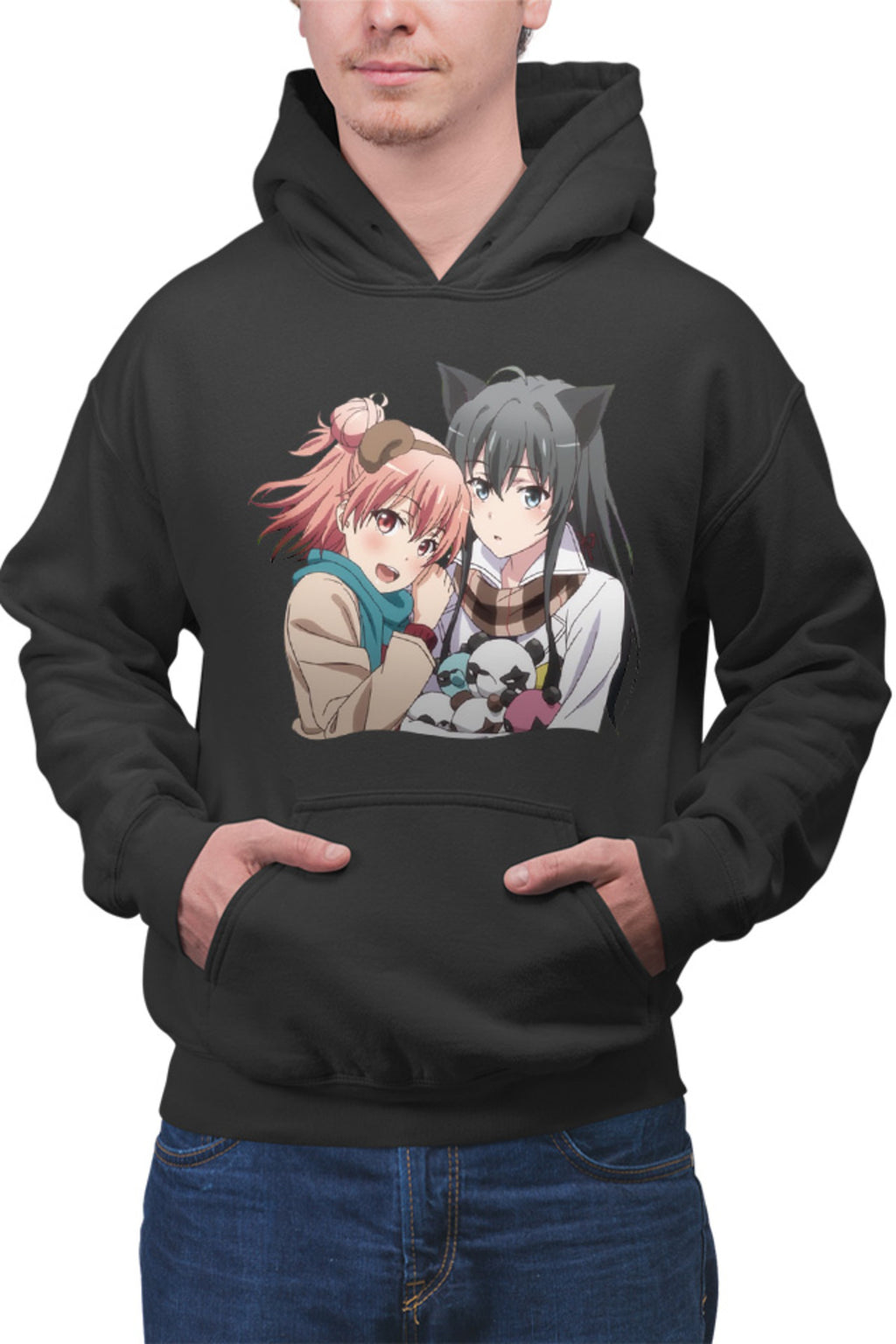 Hanorac barbati OreGairu School Panda Bear Girls Anime Ponkan