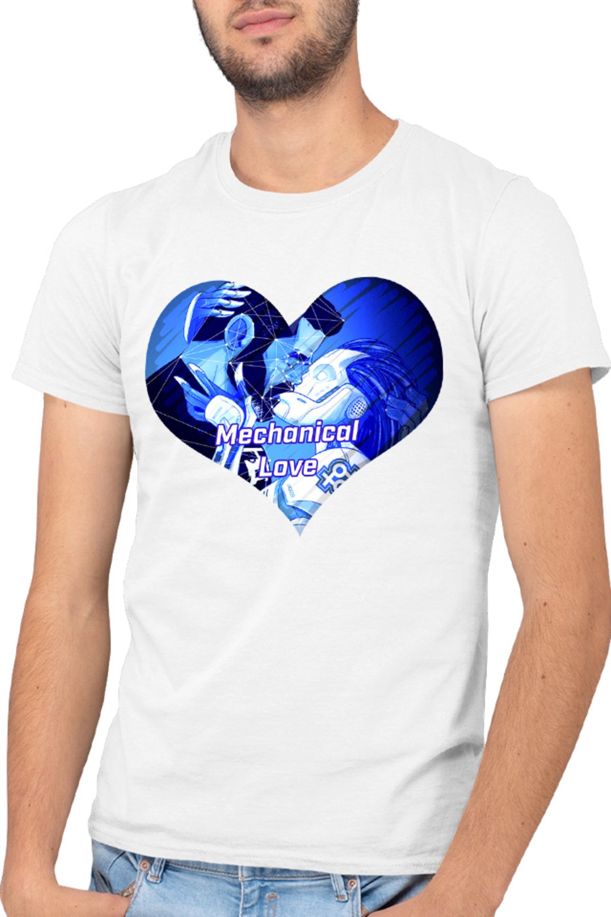 Tricou barbati NFT XOXO Heart Robot Cyber Human Artificial