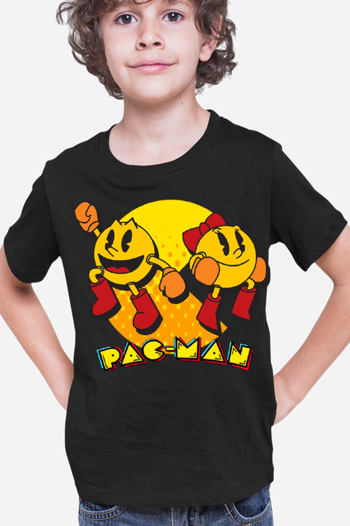 Tricou copii Pac Man Woman Logo Eat Game