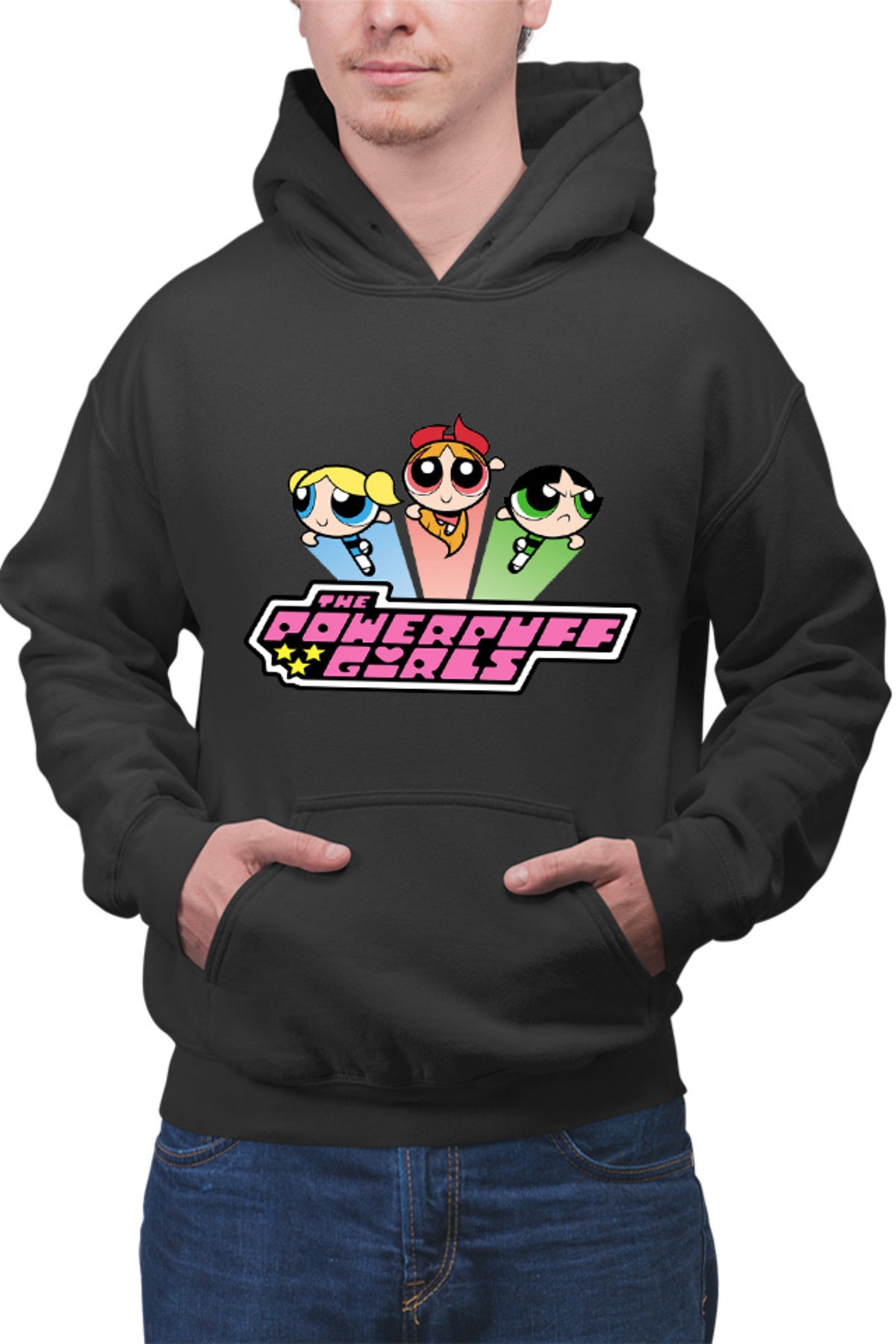 Hanorac barbati The Powerpuff Girls Logo Trio Adventure Funny