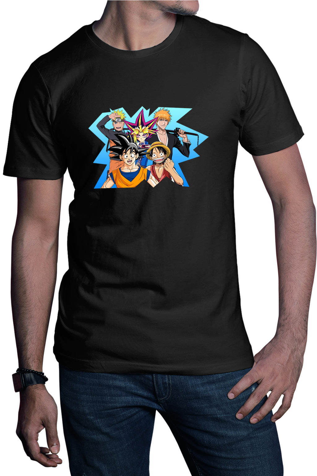Tricou barbati Bleach Naruto Songoku OnePiece Luffy Boruto