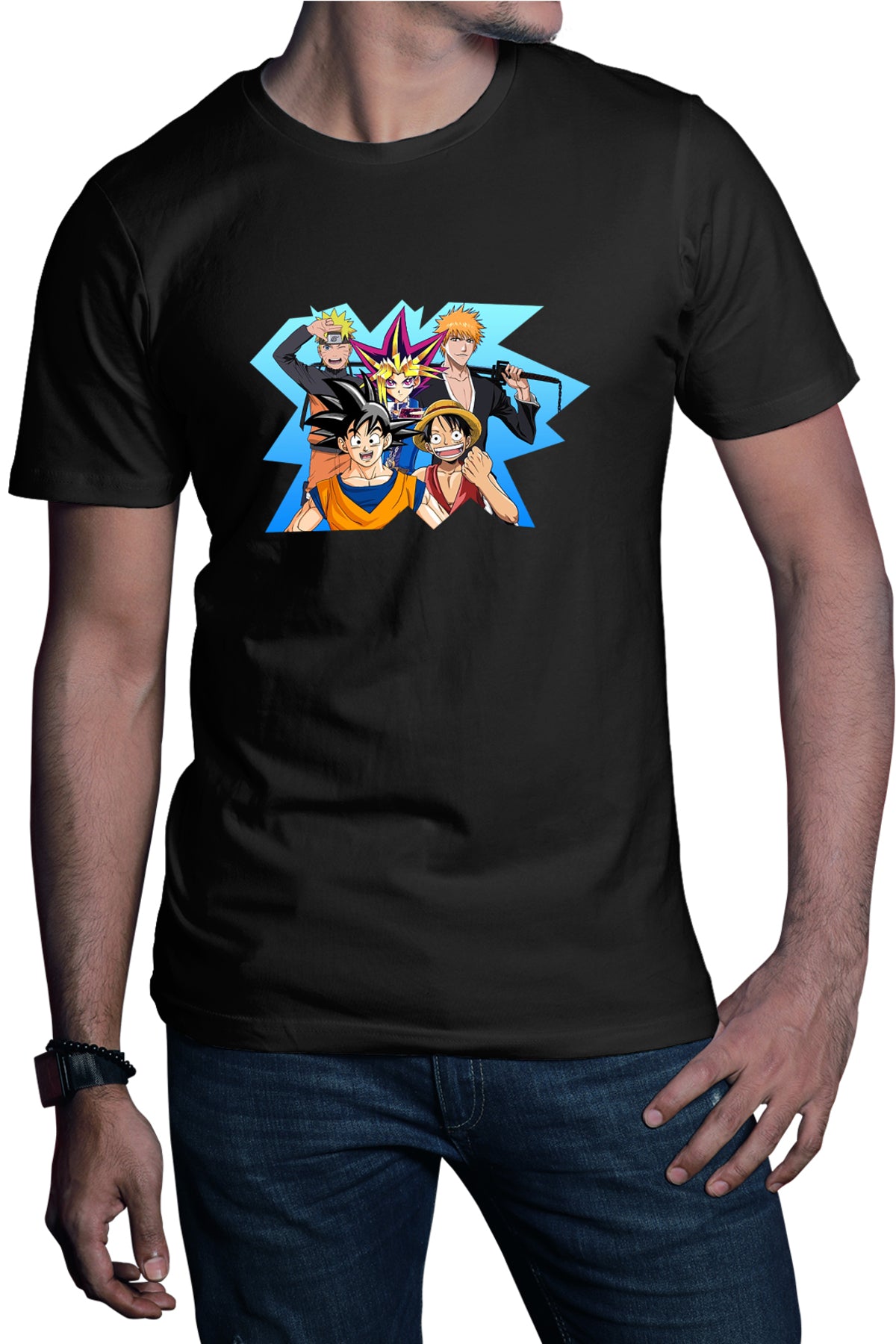 Tricou barbati Bleach Naruto Songoku OnePiece Luffy Boruto
