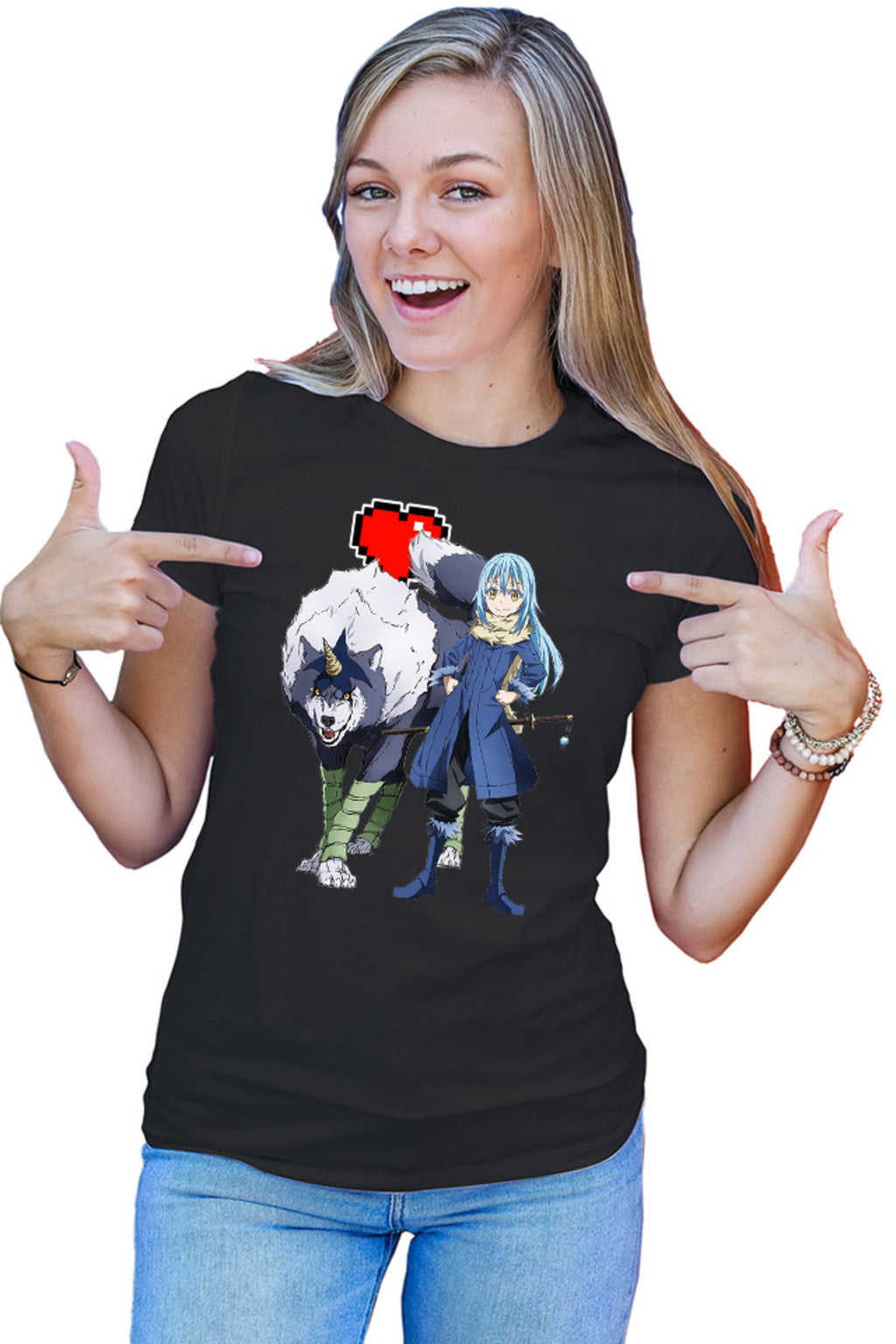 Tricou dama TenSura Slime Isekai Rinmuru Ranga Minecraft Heart
