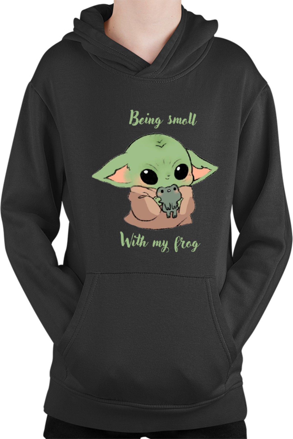 Hanorac copii Baby Yoda Frog Eat Kawaii