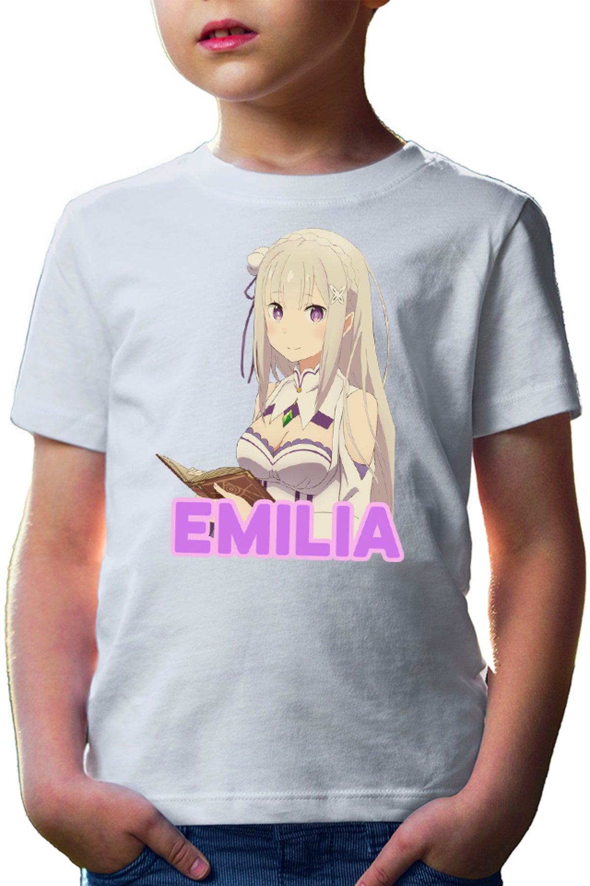 Tricou copii Re Zero Emilia Cat Magical Princess Kind Wizard Time