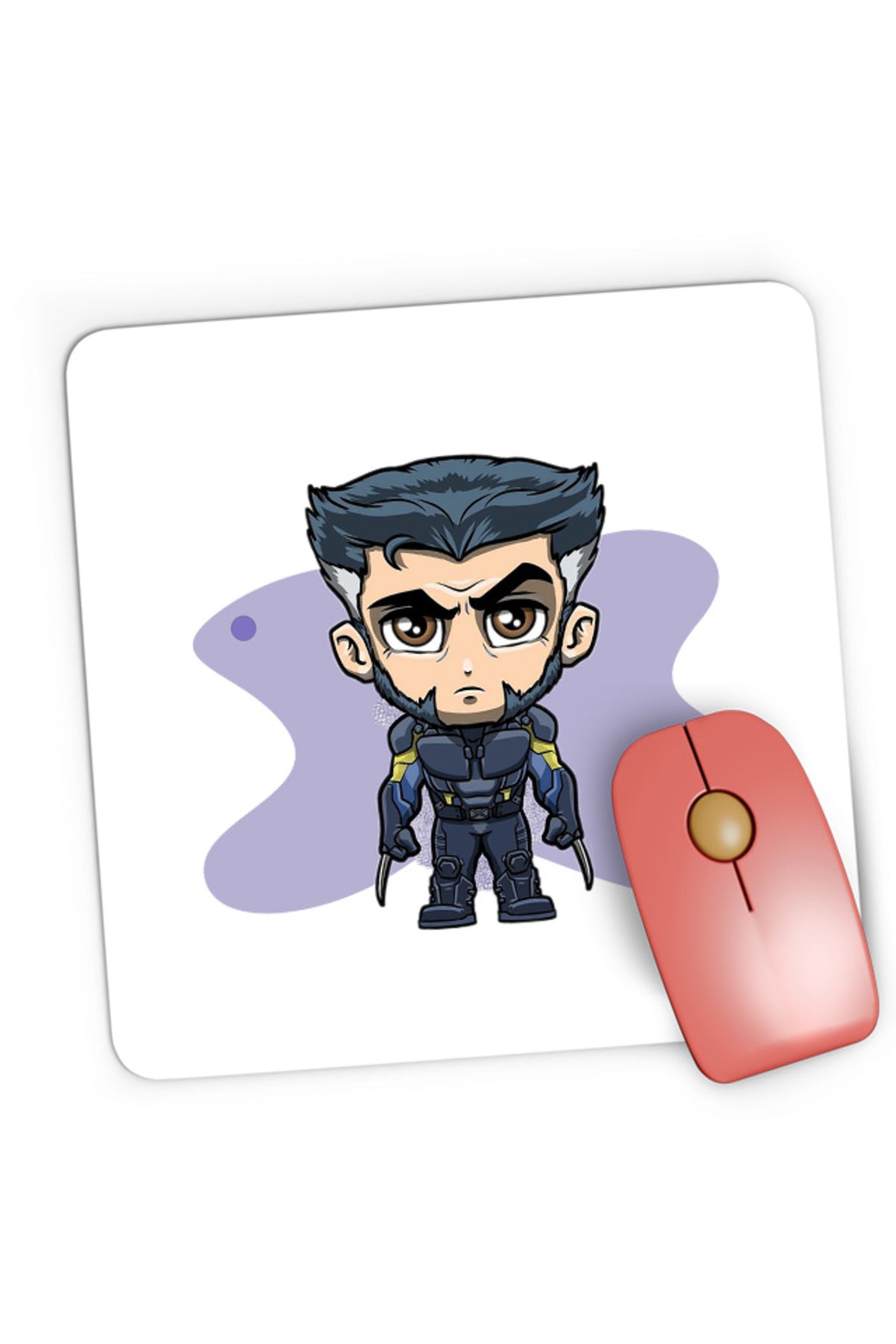 Mousepad Gaming Wolverine Chibi Anime Claws Angry, 21x19 cm