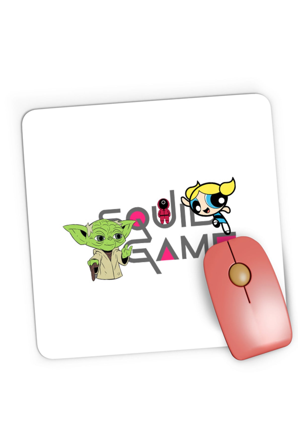 Mousepad Gaming Squid Game Bubble Yoda Master, 21x19 cm