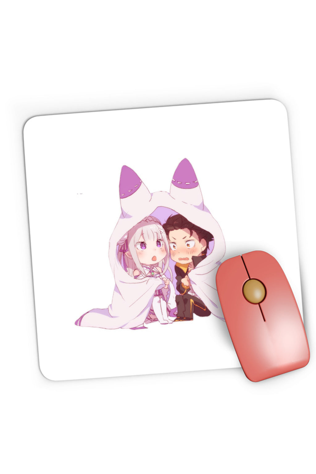 Mousepad Gaming Re Zero Subaru Emilia Best Waifu Magic Another World, 21x19 cm