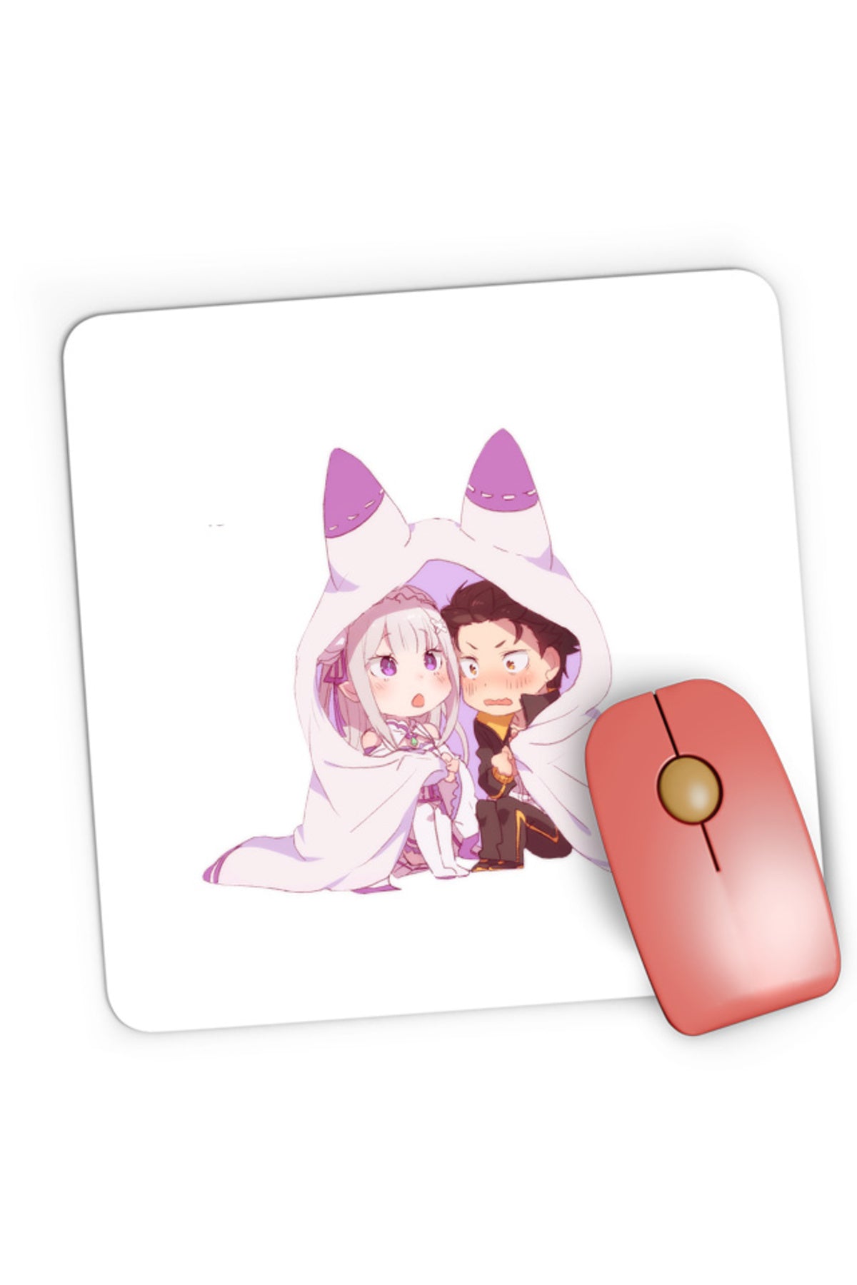 Mousepad Gaming Re Zero Subaru Emilia Best Waifu Magic Another World, 21x19 cm