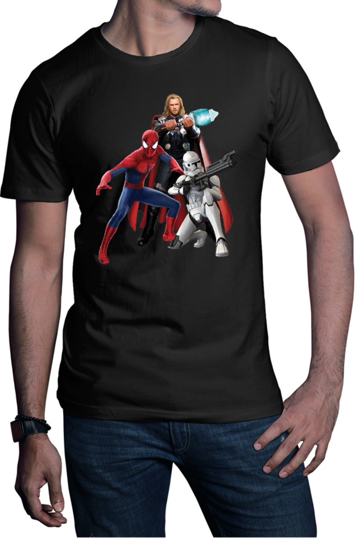 Tricou barbati Star Wars Spiderman Thor Marvel Clone Trooper