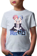 Tricou copii Re Zero REM RAM Sisters Maiden Light Novel Cosplay Weapon