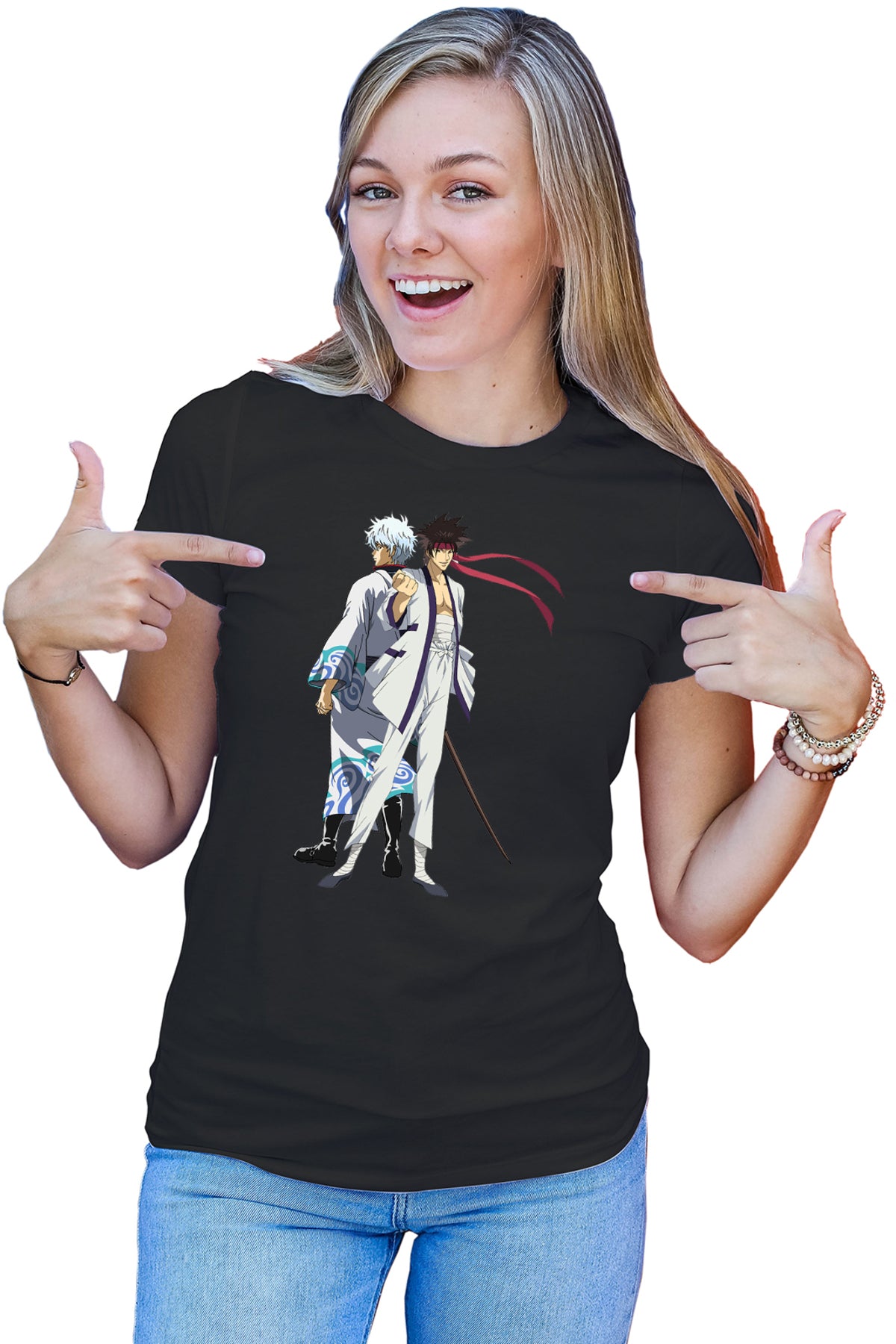 Tricou dama Rurouni Kenshin Sanosuke Gintoki Samurai