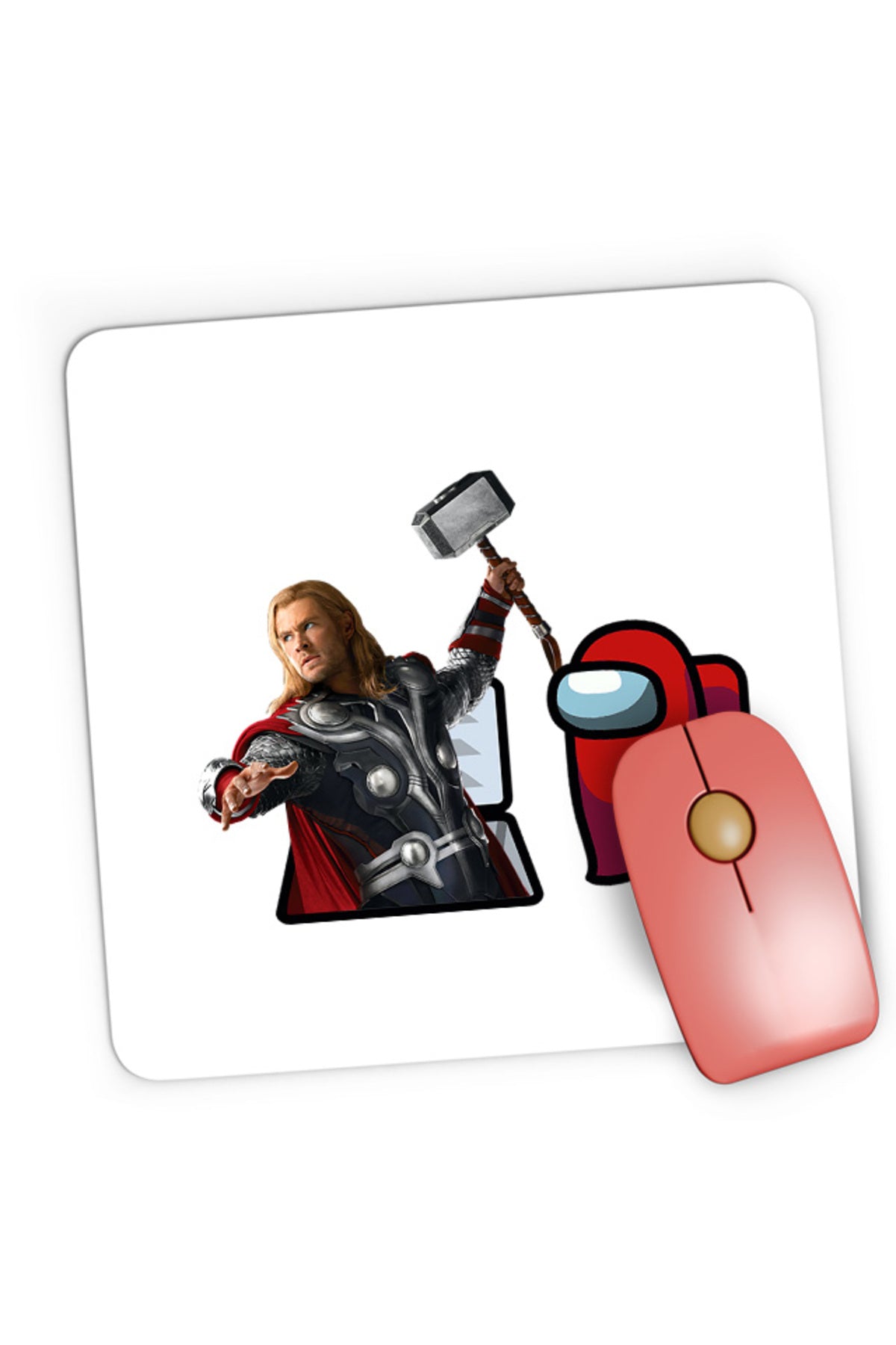 Mousepad Gaming Thor Among Us Suspicious Vent Hammer Gameplay Puzzle, 21x19 cm