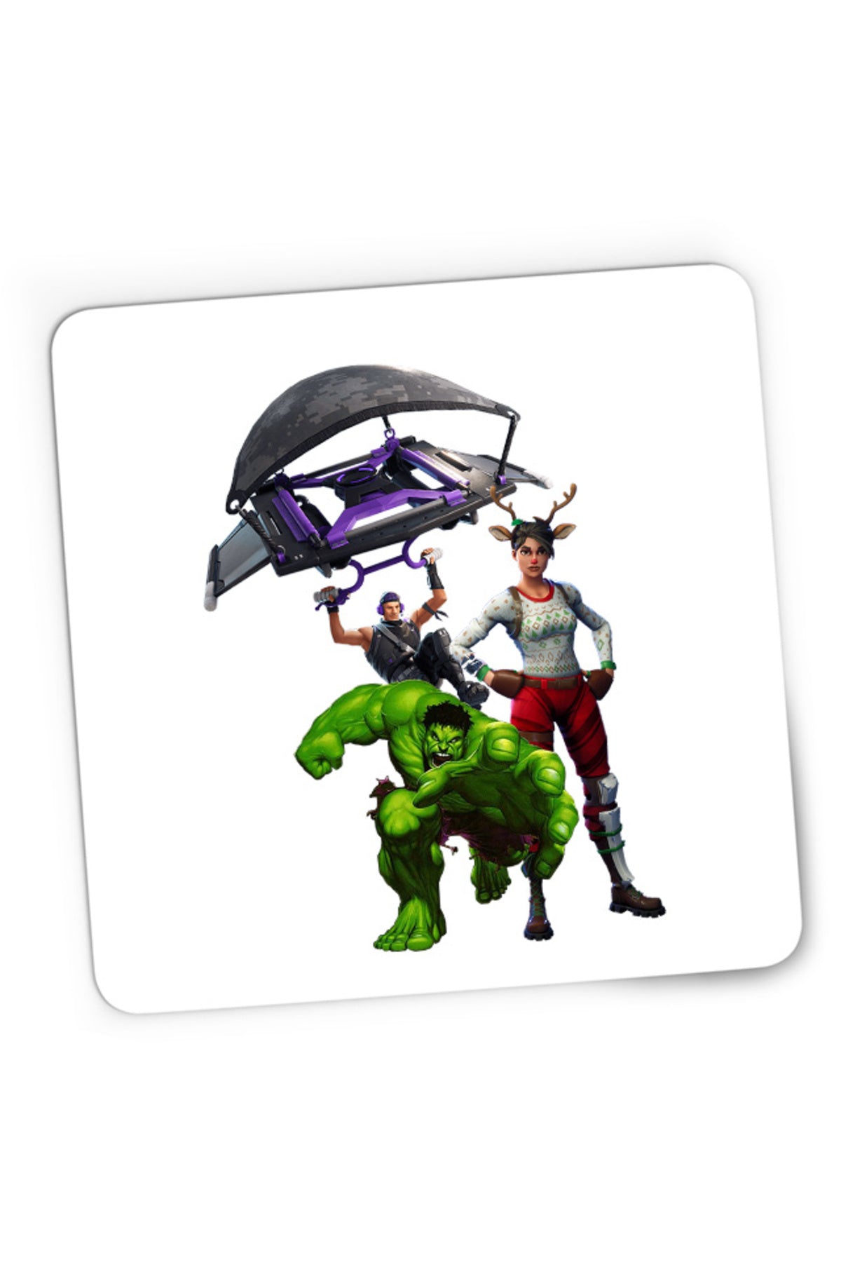 Mousepad Gaming Hulk Fortnite Jump Parachute America Captain, 21x19 cm