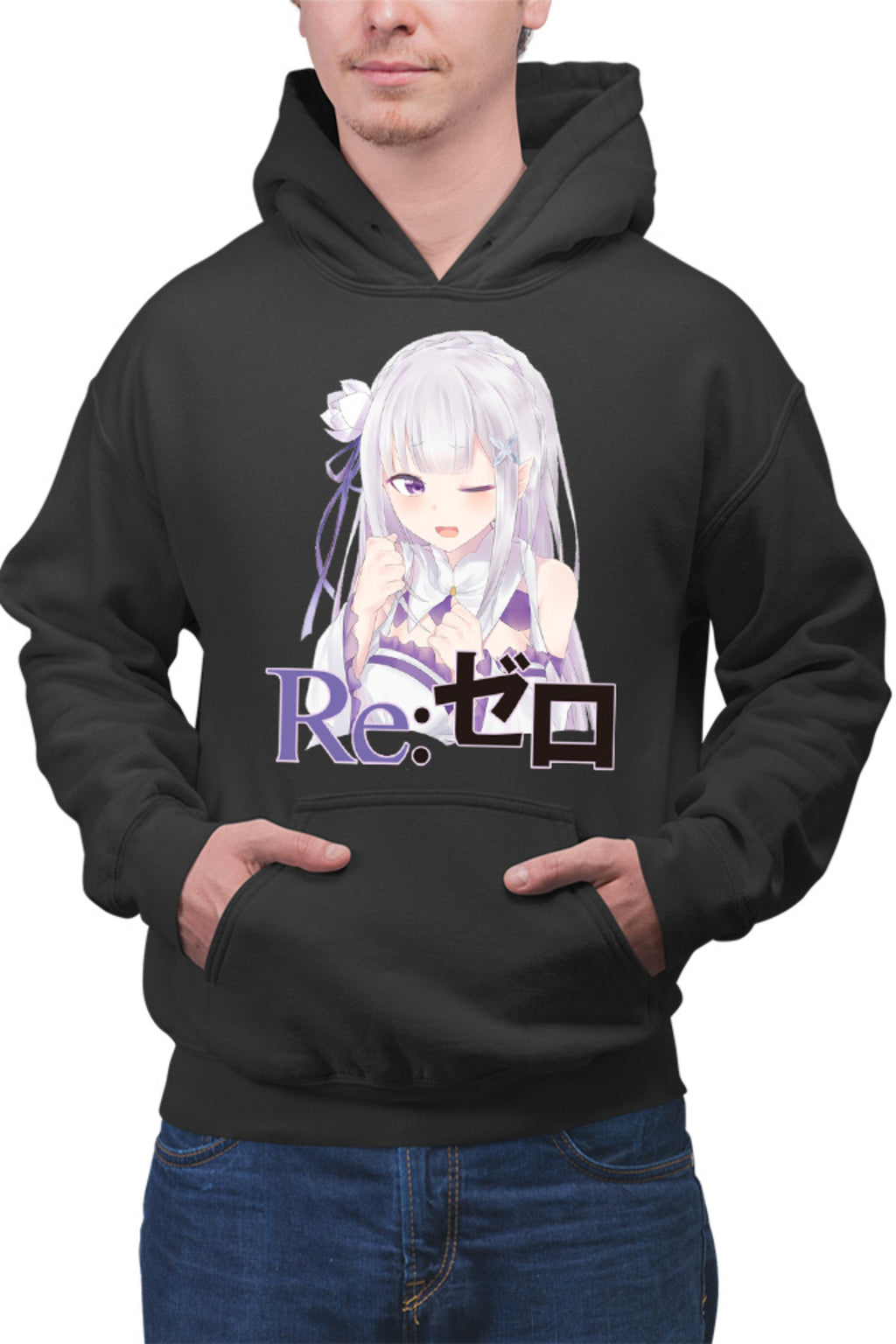 Hanorac barbati Re Zero Emilia Neko Magic Princess Otaku Isekai