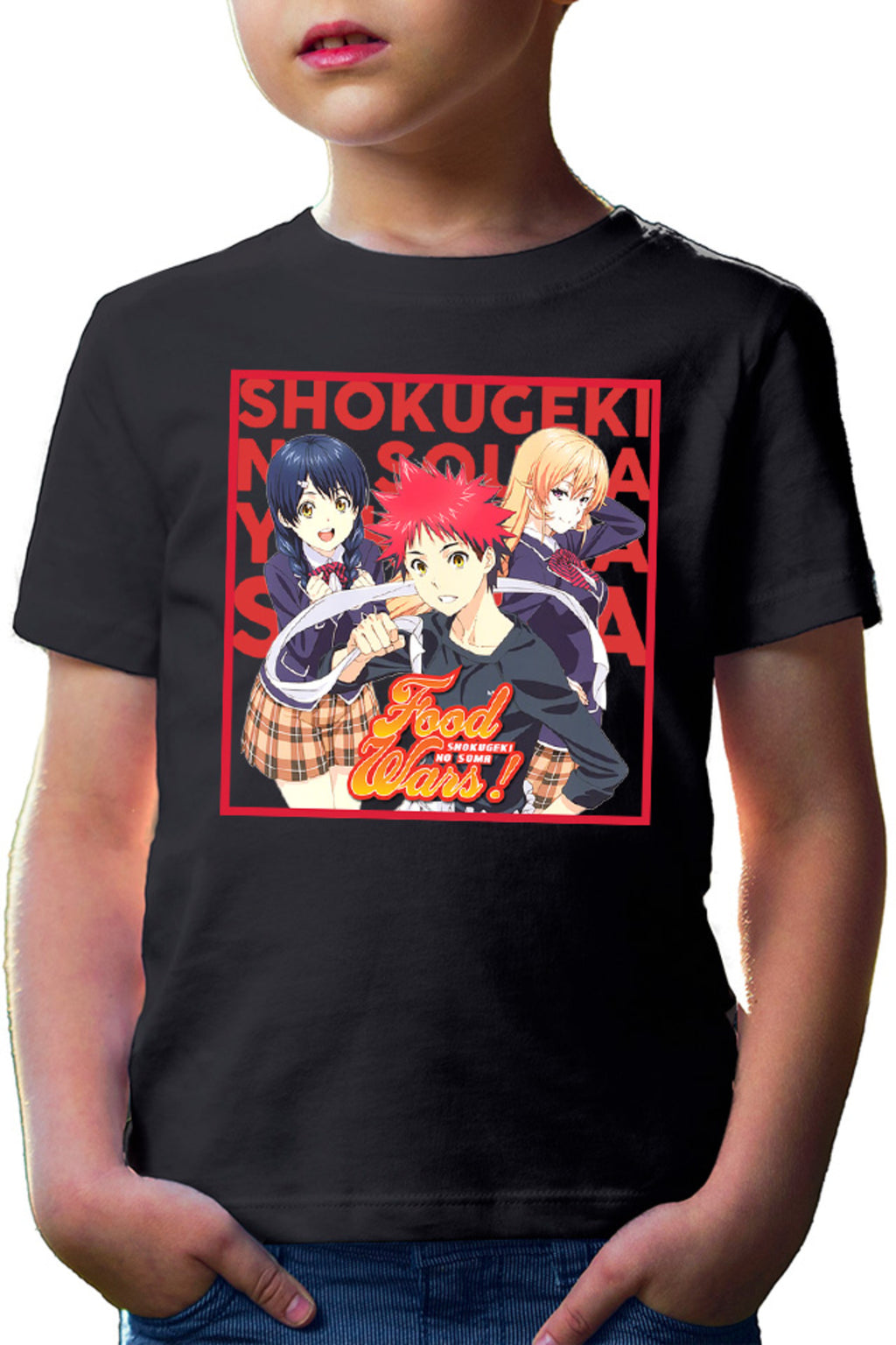 Tricou copii Food Wars Souma Megumi Erica Trio Anime Cook
