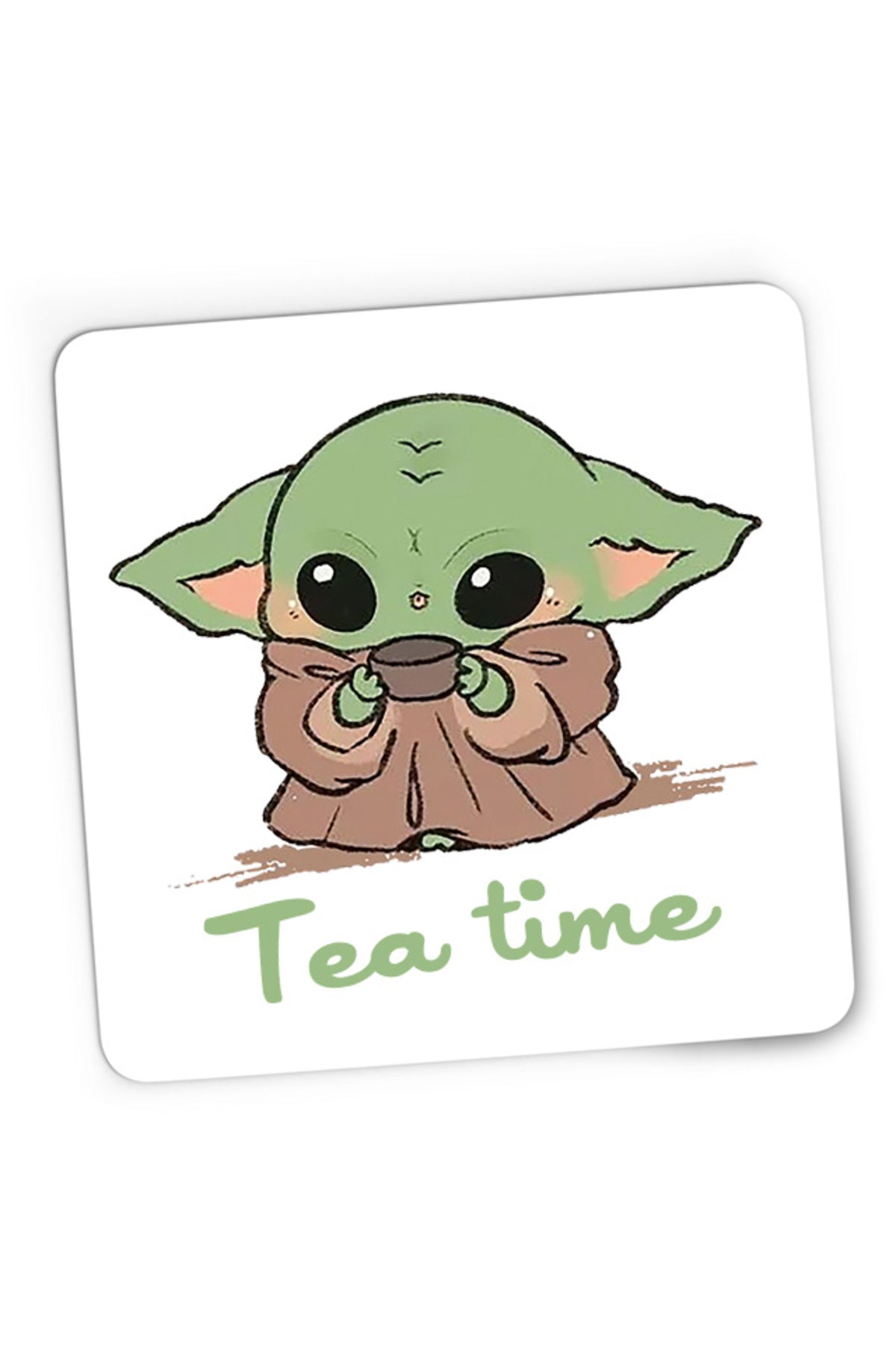 Mousepad Gaming Baby Yoda Tea Time Drink Coffee, 21x19 cm