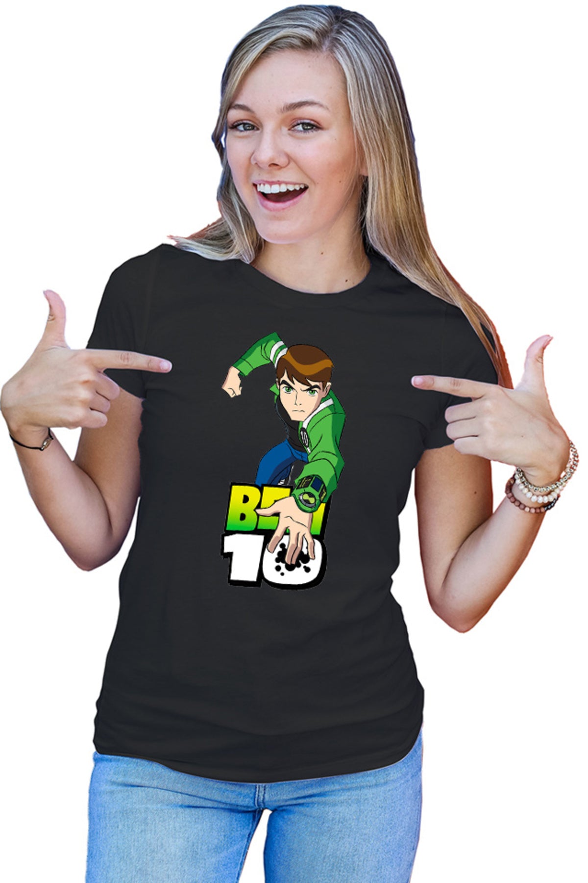 Tricou dama Ben 10 Logo Comedy Action Sci-fi Monsters Fight