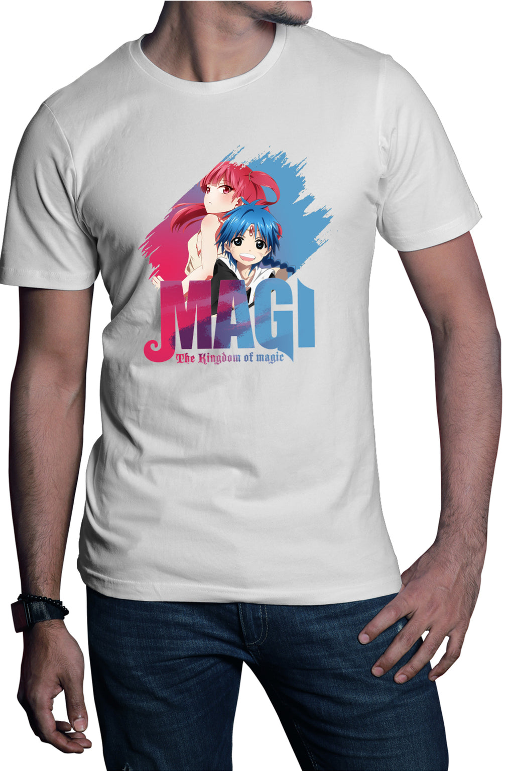 Tricou barbati Magi The Labyrinth of Magic Morgiana Alladin Brush Logo
