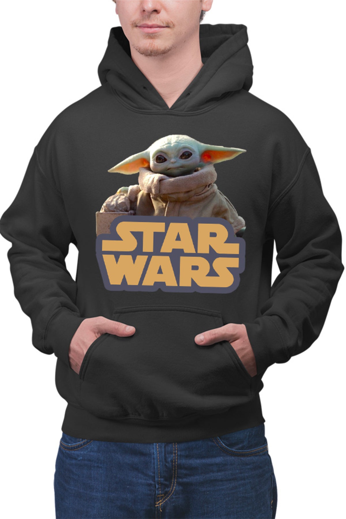 Hanorac barbati Star Wars Baby Yoda Cute Small Logo Power