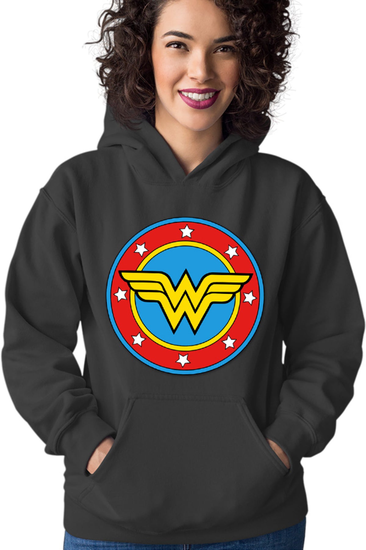Hanorac dama Wonder Woman Logo Symbol Stars Flag Round Marvel DC