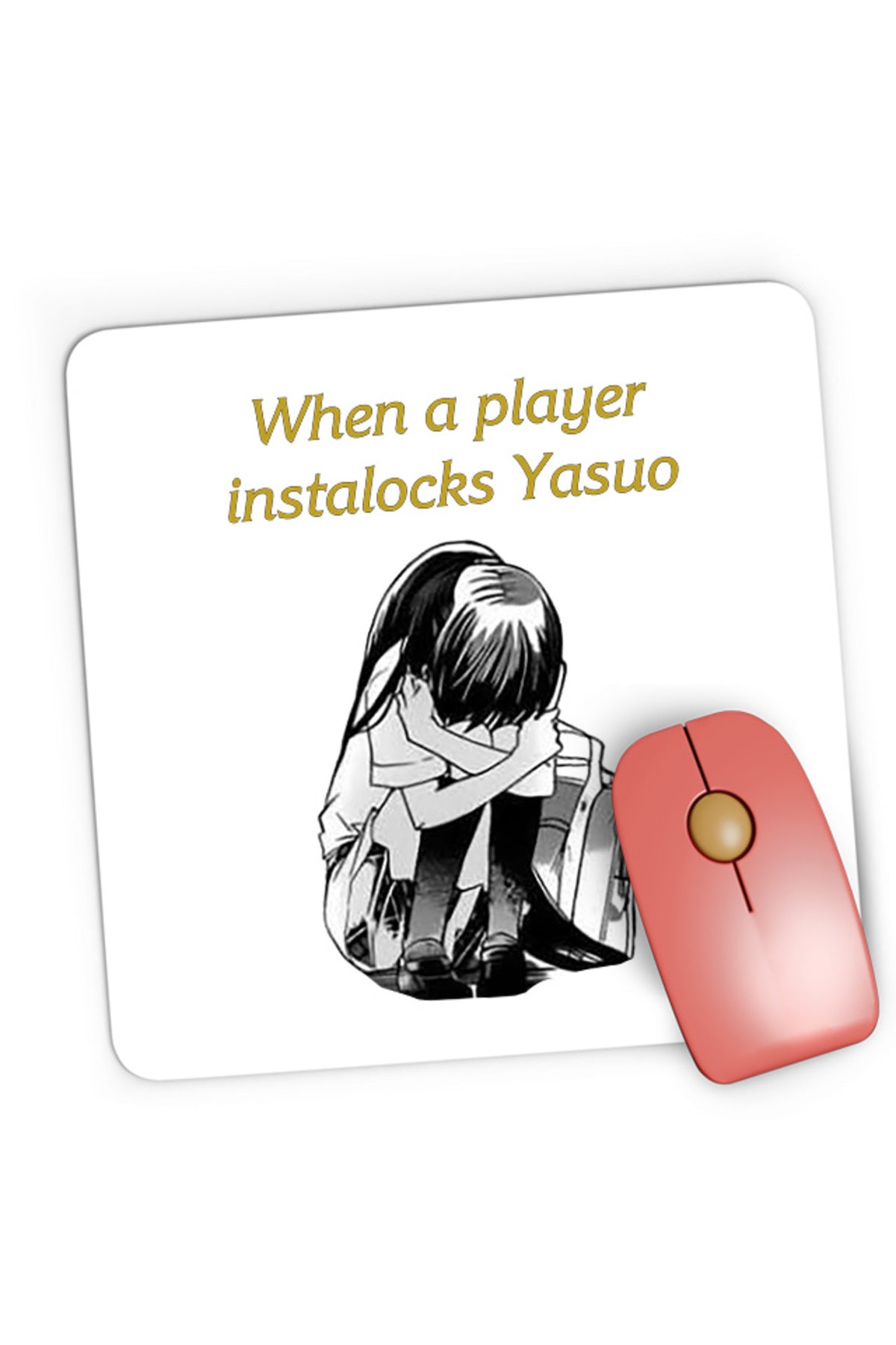 Mousepad Gaming Missions of Love Crying Himuro Yukina League of Legends Meme Love, 21x19 cm