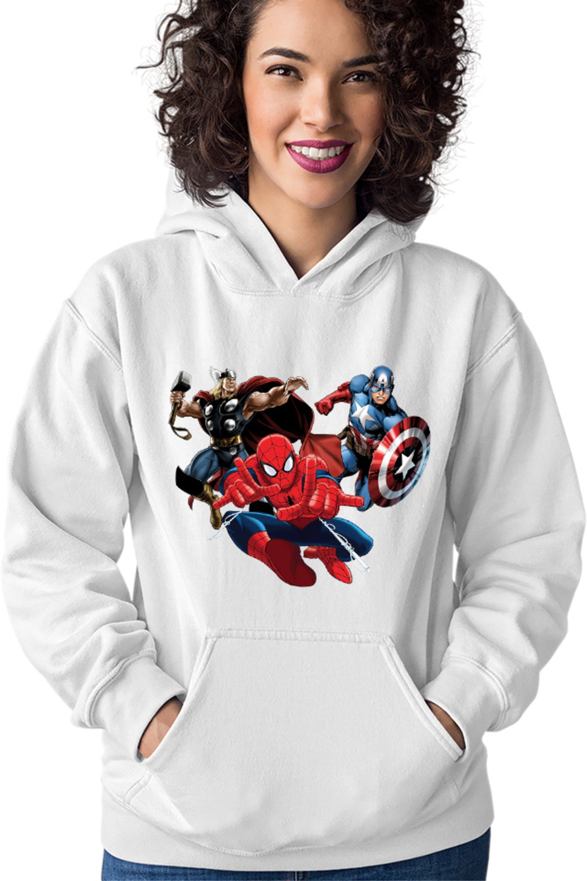 Hanorac dama Spiderman Captain America Thor Fly Hero Cool