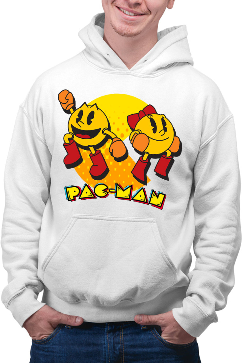Hanorac barbati Pac Man Woman Logo Eat Game