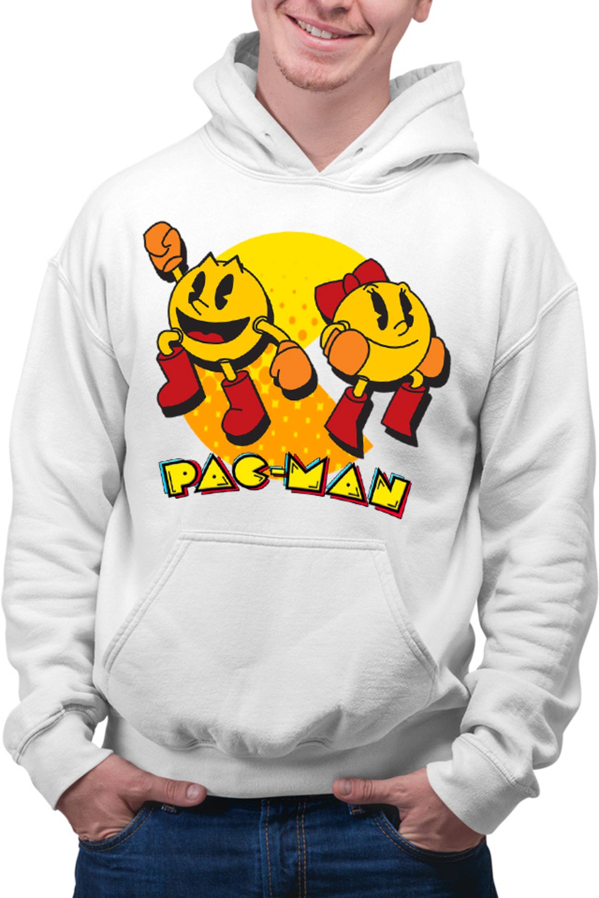 Hanorac barbati Pac Man Woman Logo Eat Game
