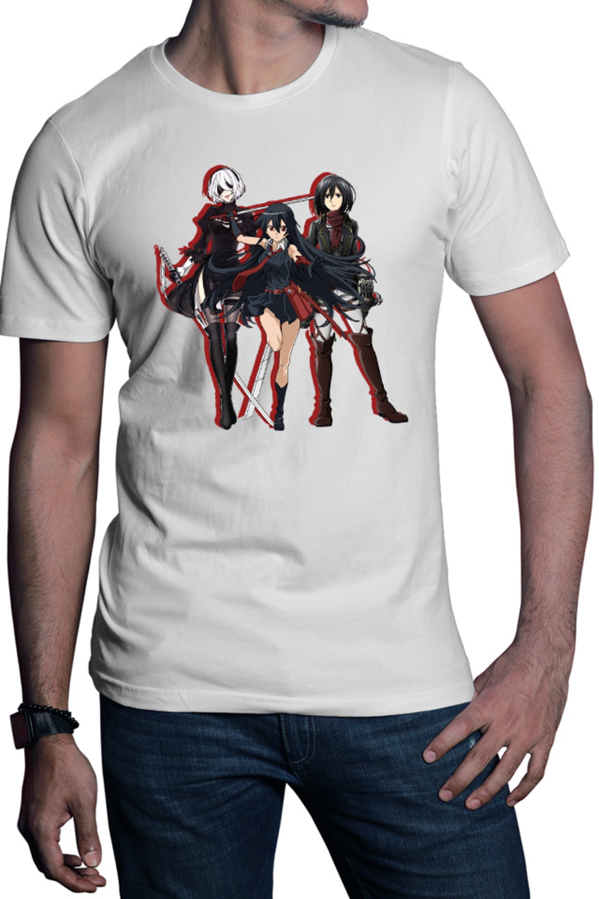Tricou barbati Akame ga Kill Nier Automata Mikasa Attack on Titan Sword Users