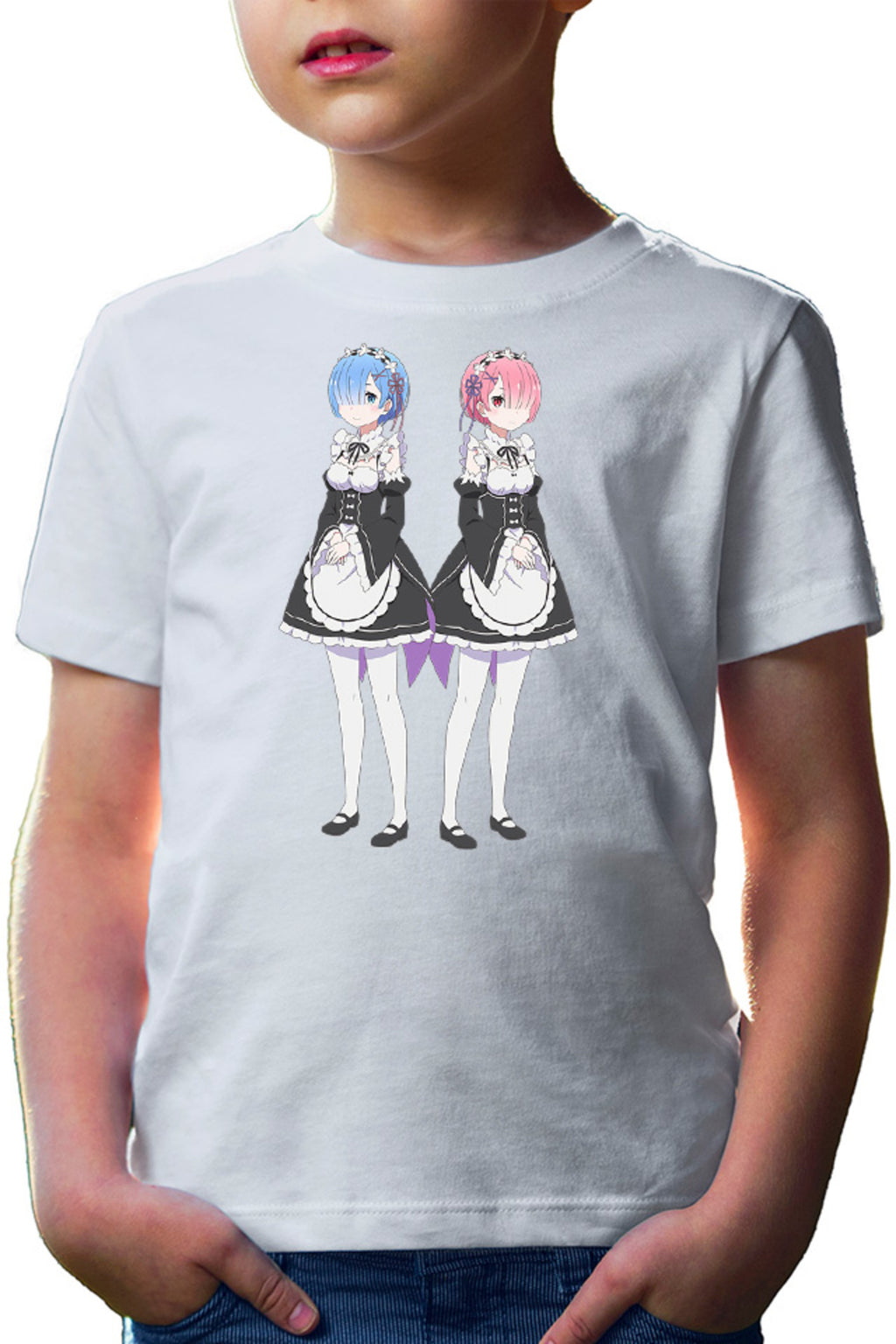 Tricou copii Re Zero REM RAM Demon Siblings Horns Power Tribe