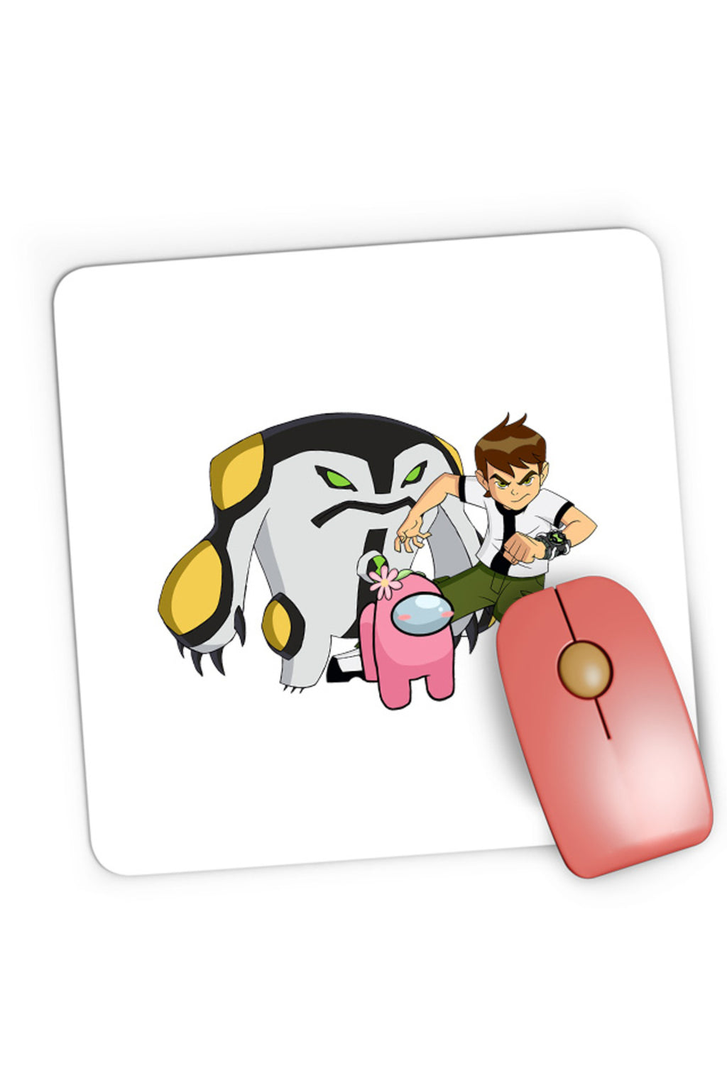 Mousepad Gaming Among Us Flower Cute Ben 10 Monster Transform Teen, 21x19 cm