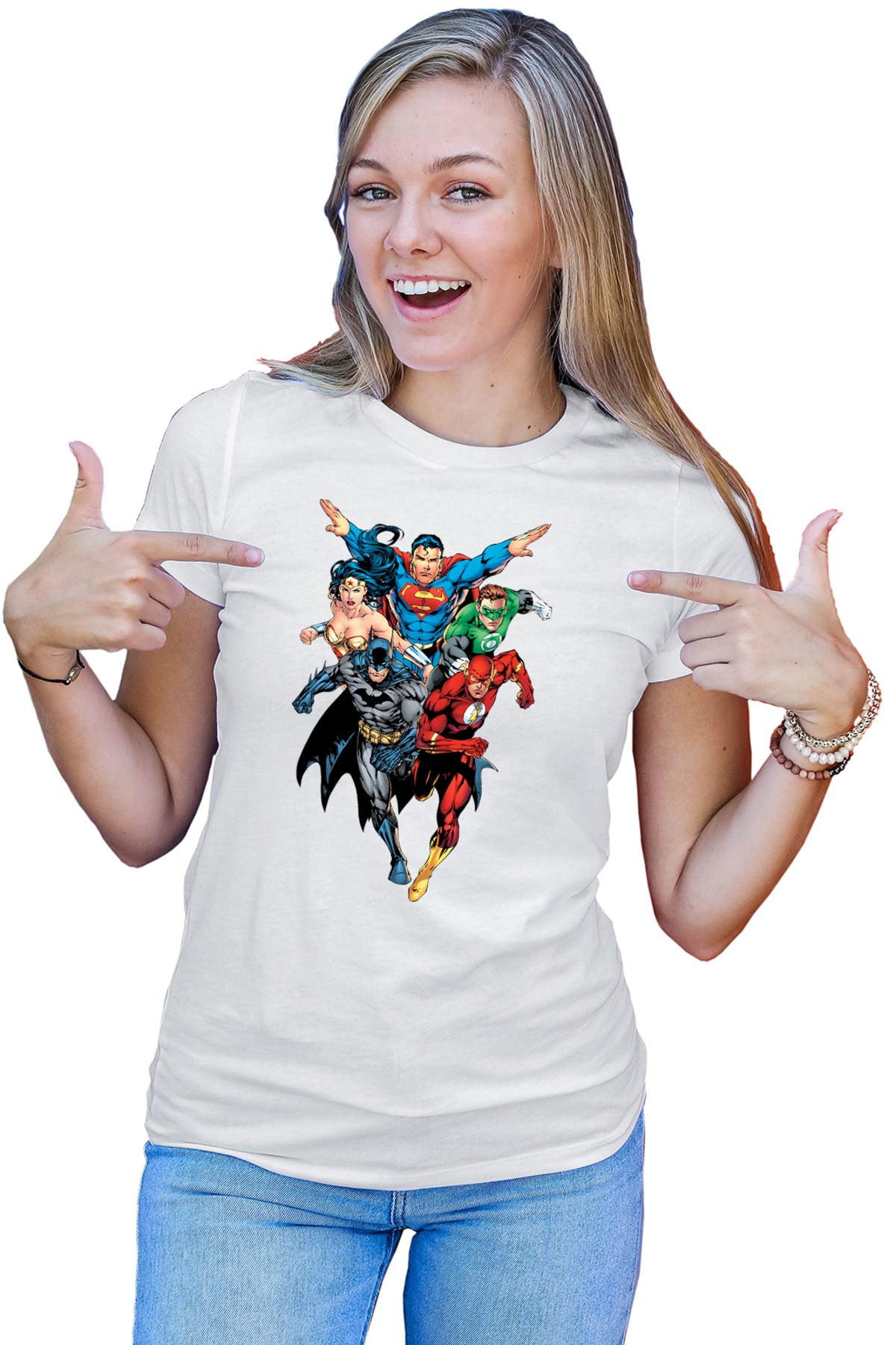 Tricou dama The Flash Superman Batman Wonder Women