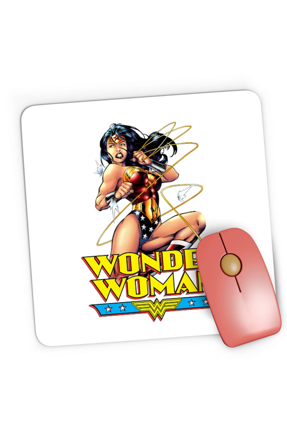 Mousepad Gaming Wonder Woman String Energy Retro Illustration American, 21x19 cm