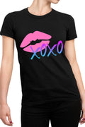 Tricou dama XOXO Logo Kiss Lips Lipstick Gradient Neon