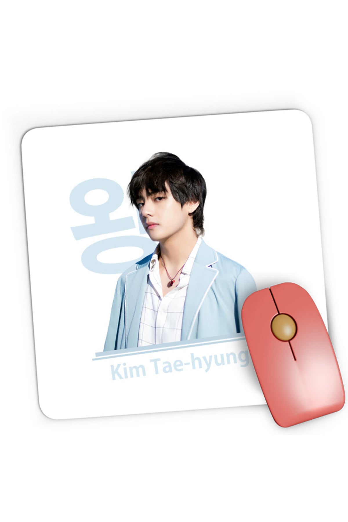 Mousepad Gaming BTS V Tae Hyung King Vocals Heart Korean Model, 21x19 cm